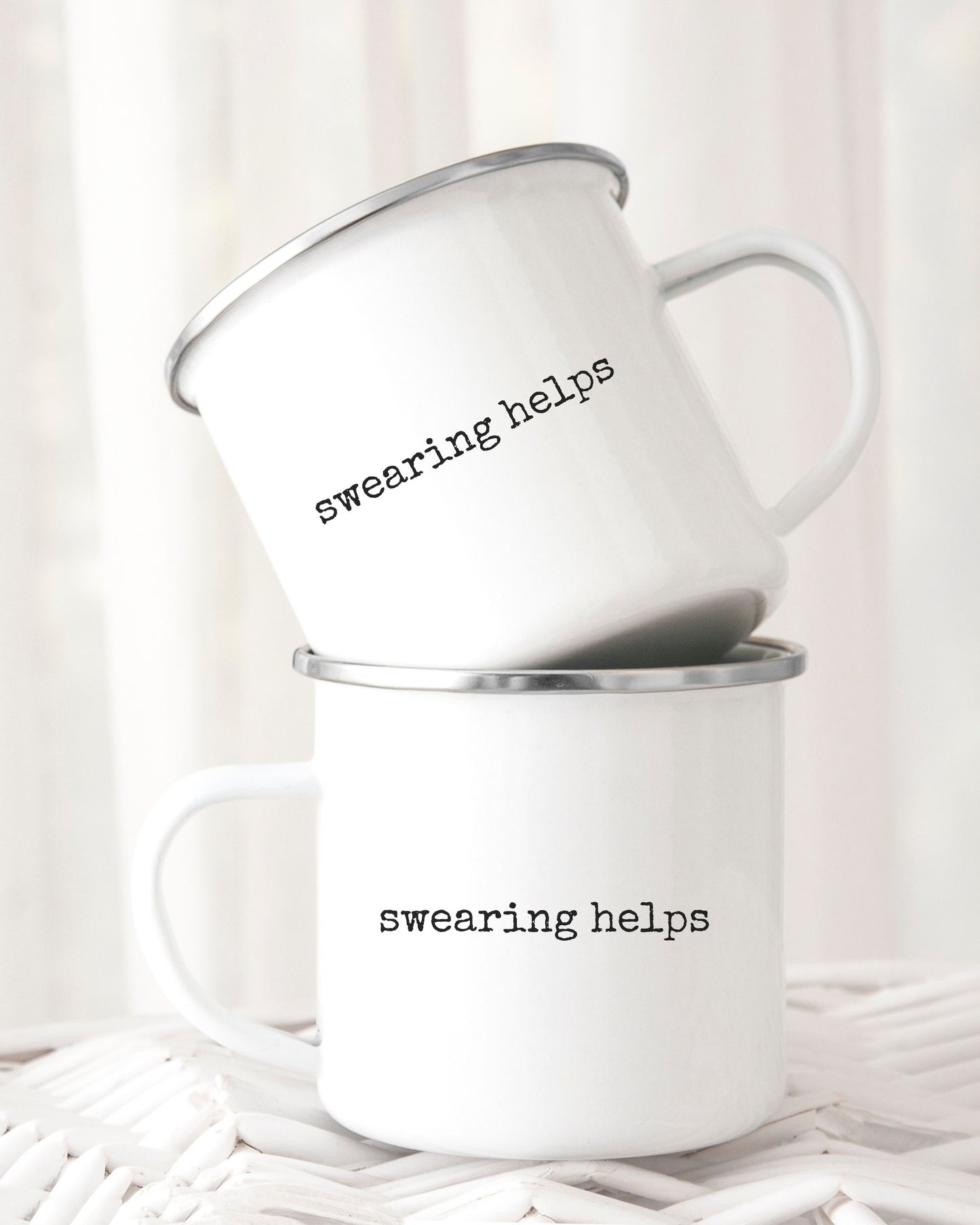 swearing helps Mug – Minimalist Office Sarcastic Coffee Cup