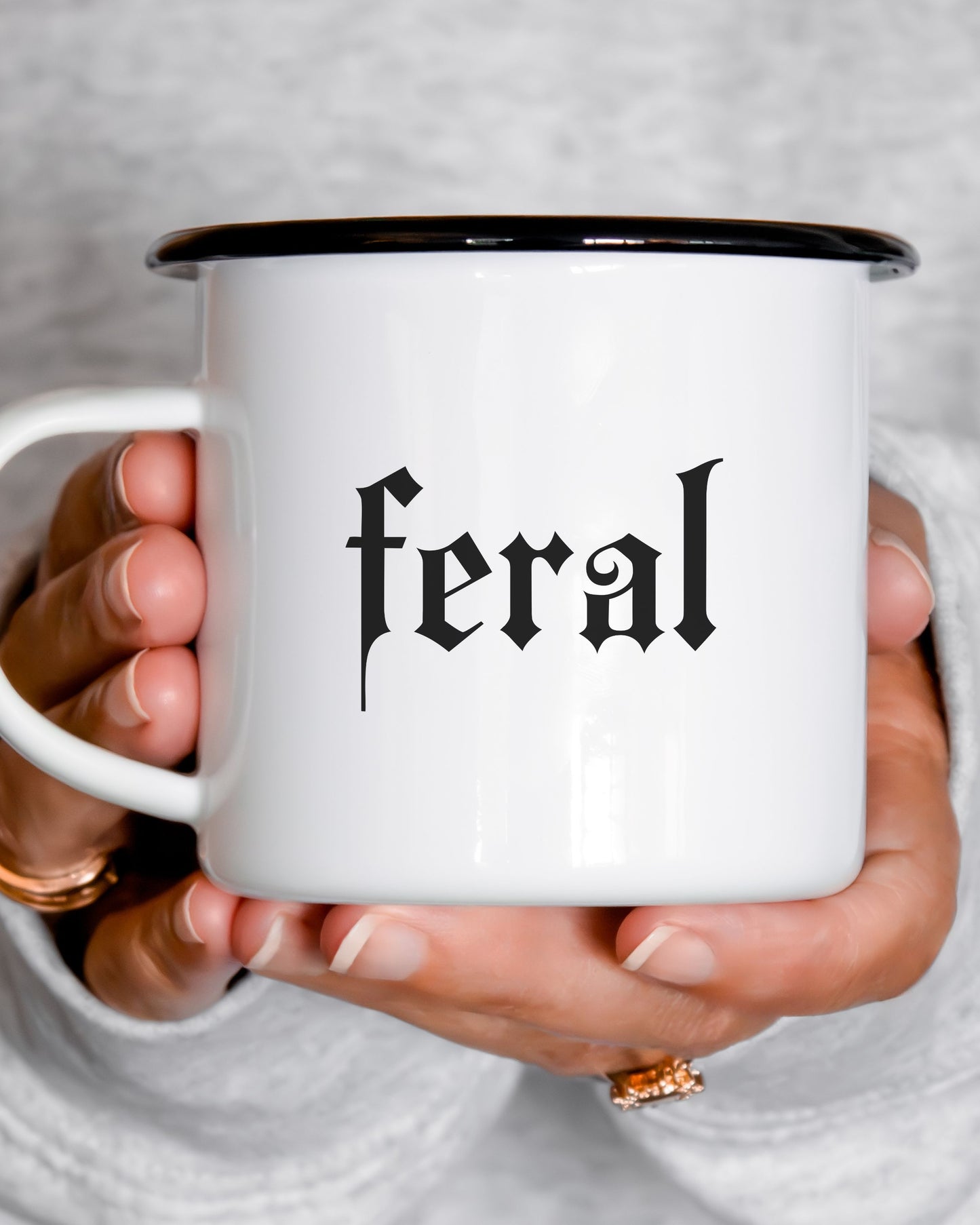 Feral Mug – Gothic Print Dark Humor Coffee Cup