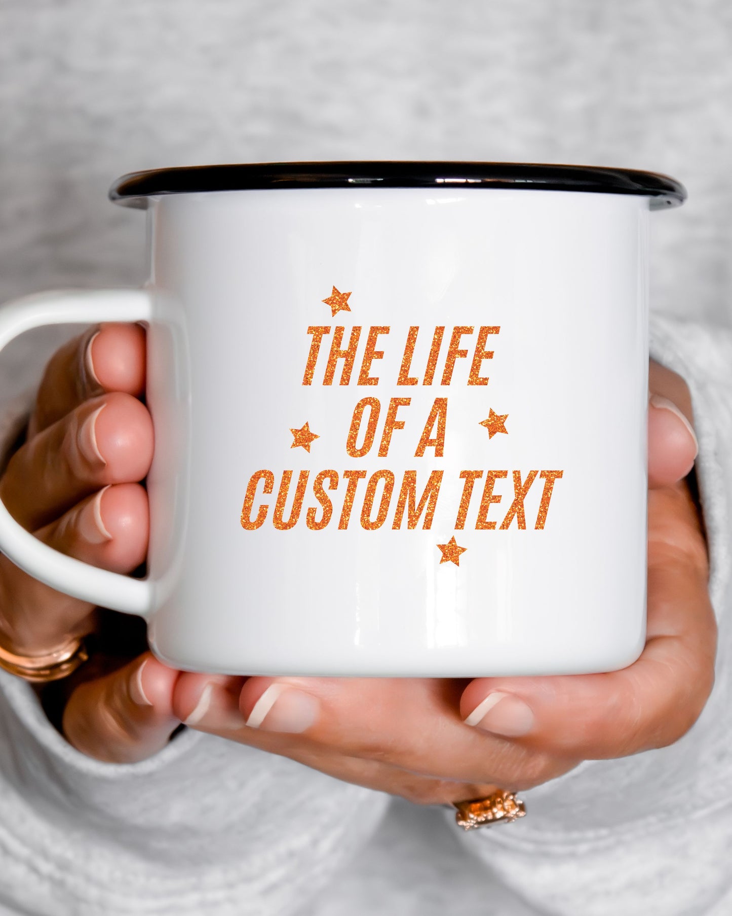 The Life Of A… Custom Mug – Glitter-Effect Personalized Coffee Cup