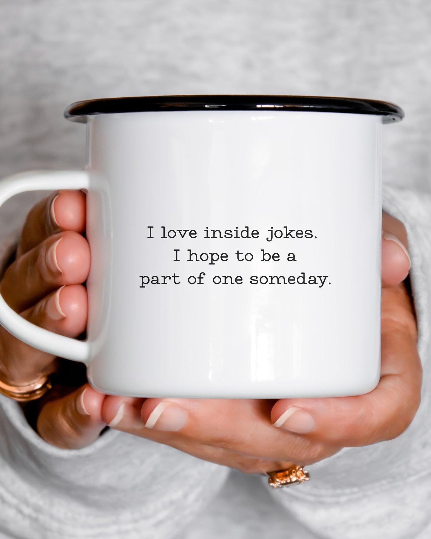 I Love Inside Jokes Mug – Office Humor Coffee Cup for Work Meetings