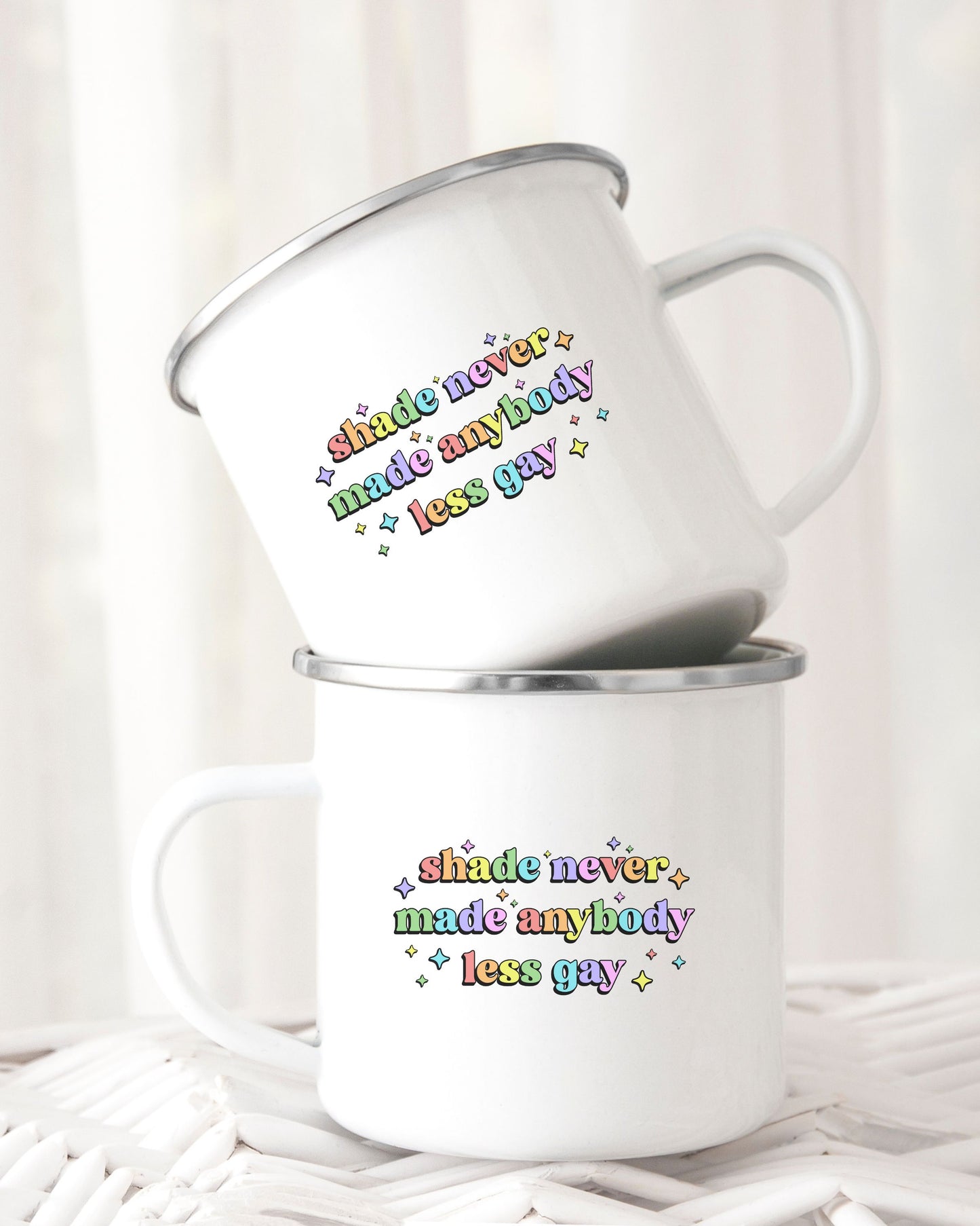 Shade Never Made Anybody Less Gay Mug – Rainbow Pride Coffee Cup