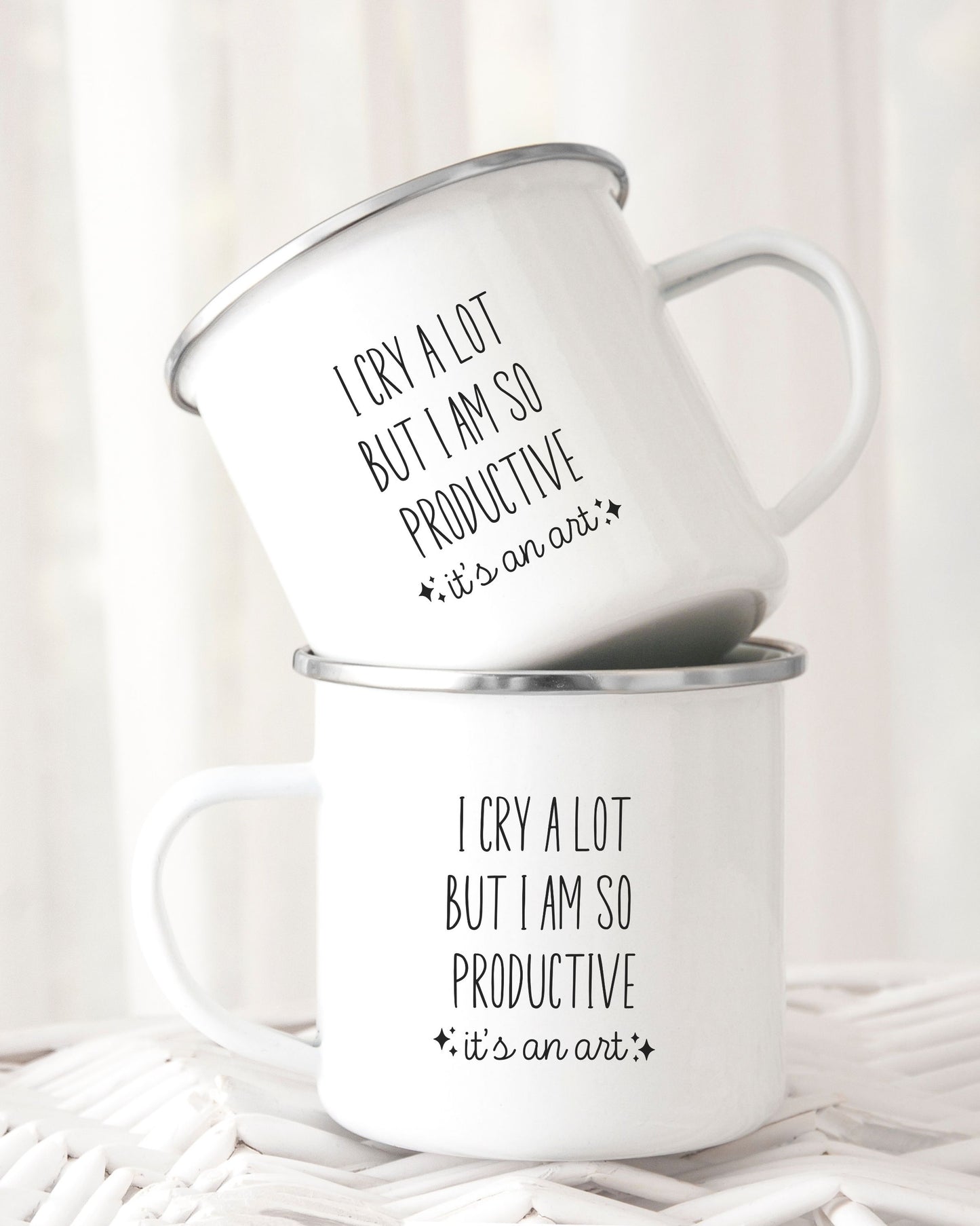 I cry a lot but I am so productive Mug – Relatable Work Life Coffee Mug