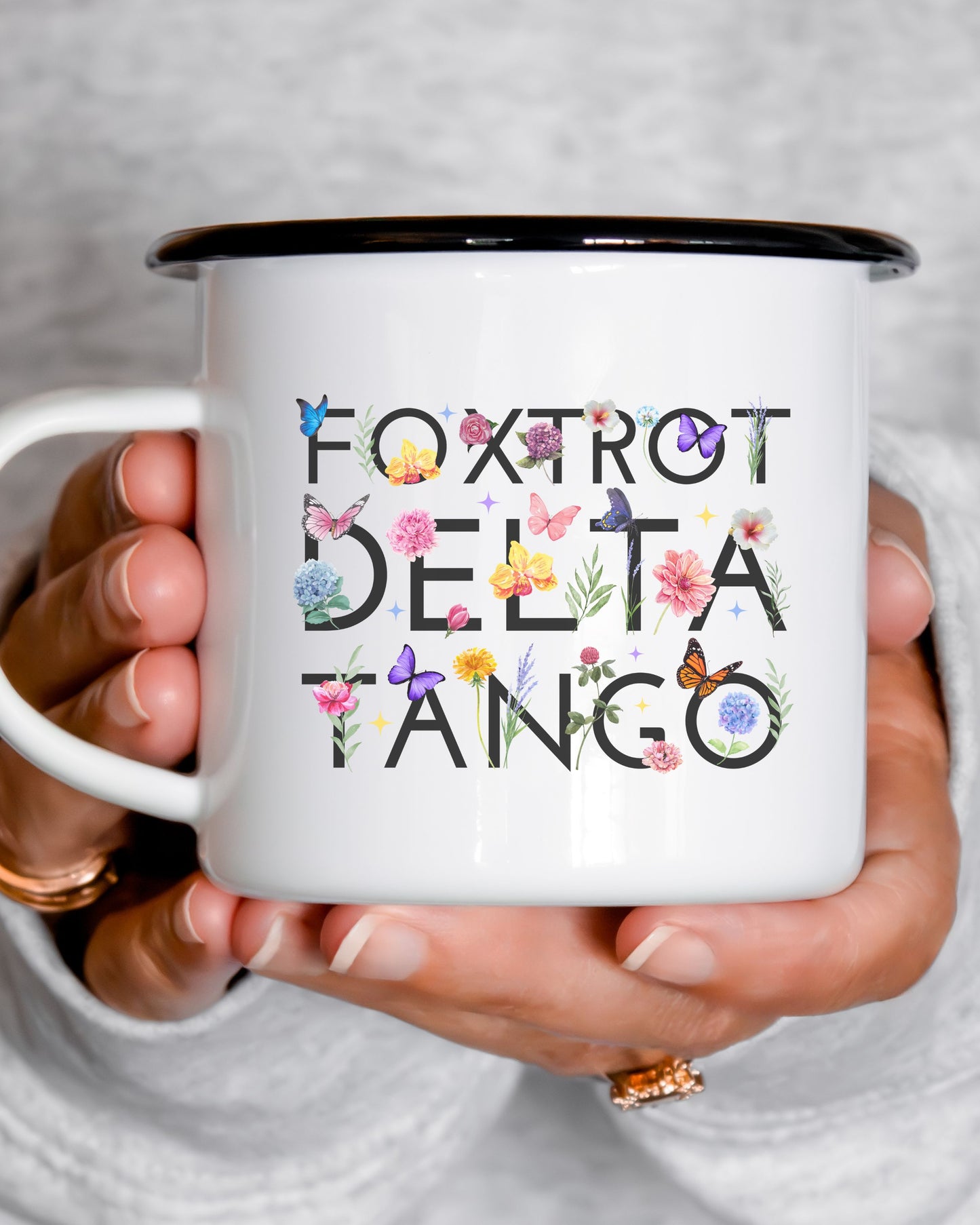 Foxtrot Delta Tango Mug – FDT Anti-Trump Floral Protest Coffee Cup