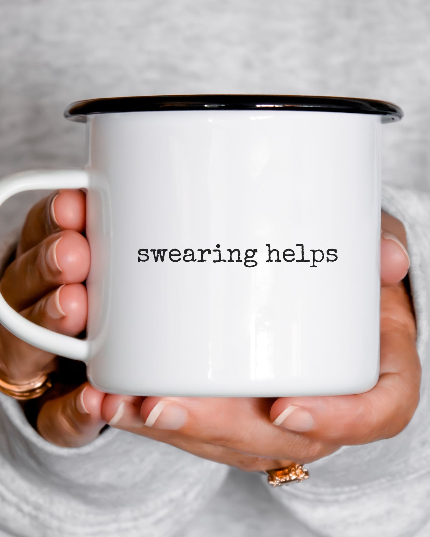 swearing helps Mug – Minimalist Office Sarcastic Coffee Cup