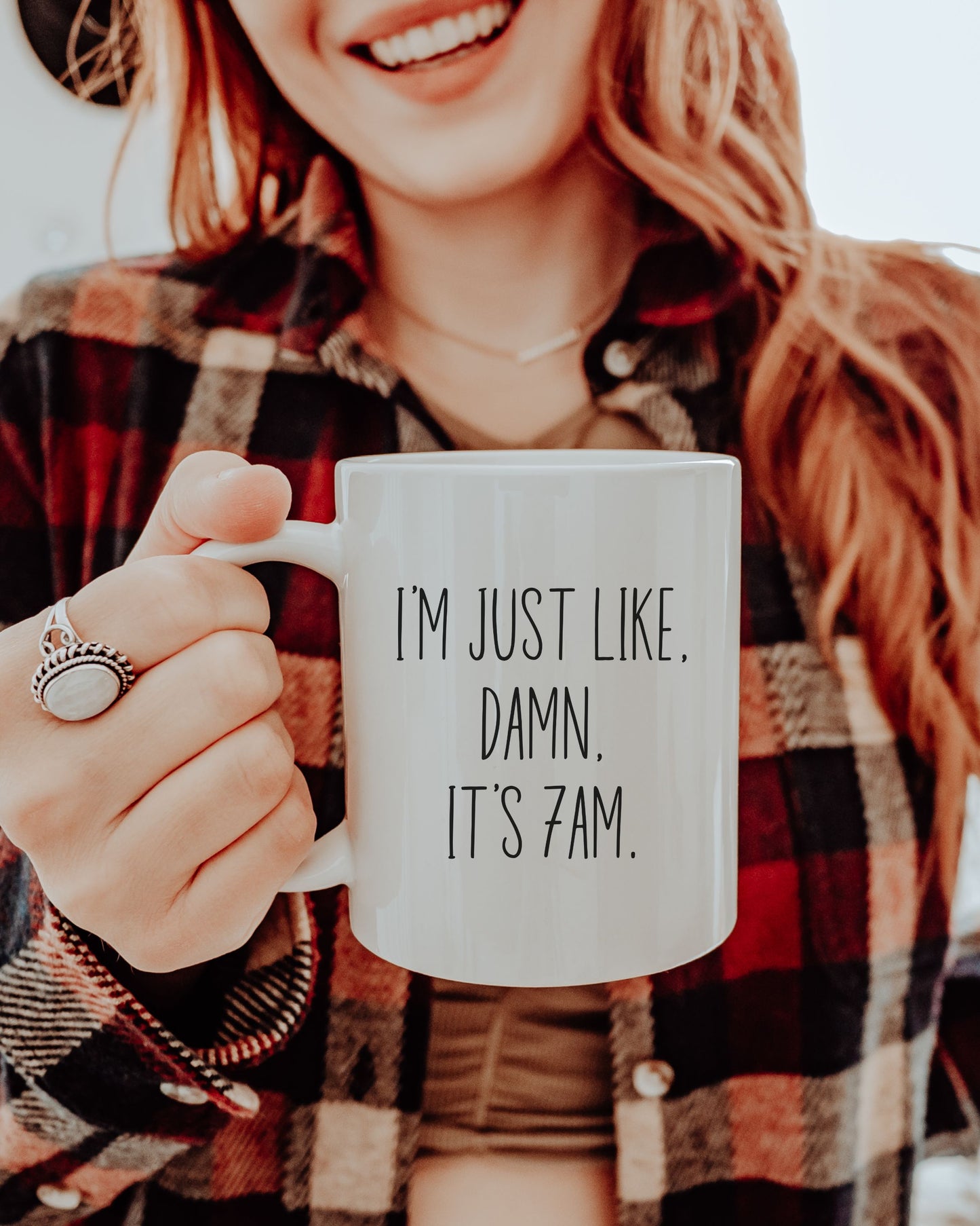 I’m Just Like Damn It’s 7AM Mug – Funny Relatable Coffee Cup