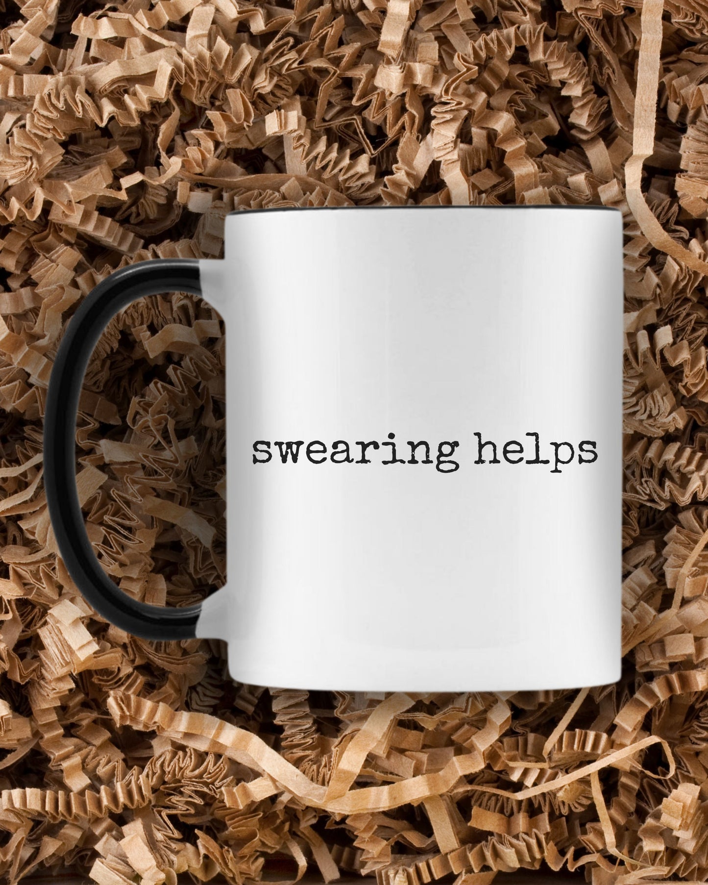 swearing helps Mug – Minimalist Office Sarcastic Coffee Cup