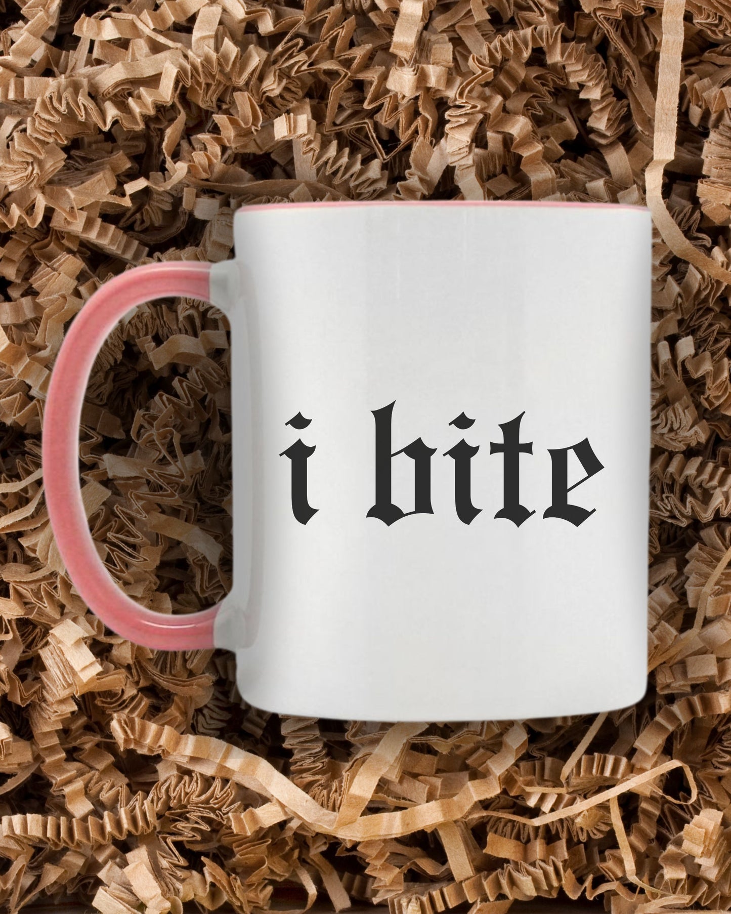 i bite Mug – Gothic Engraver Style Sarcastic Coffee Cup