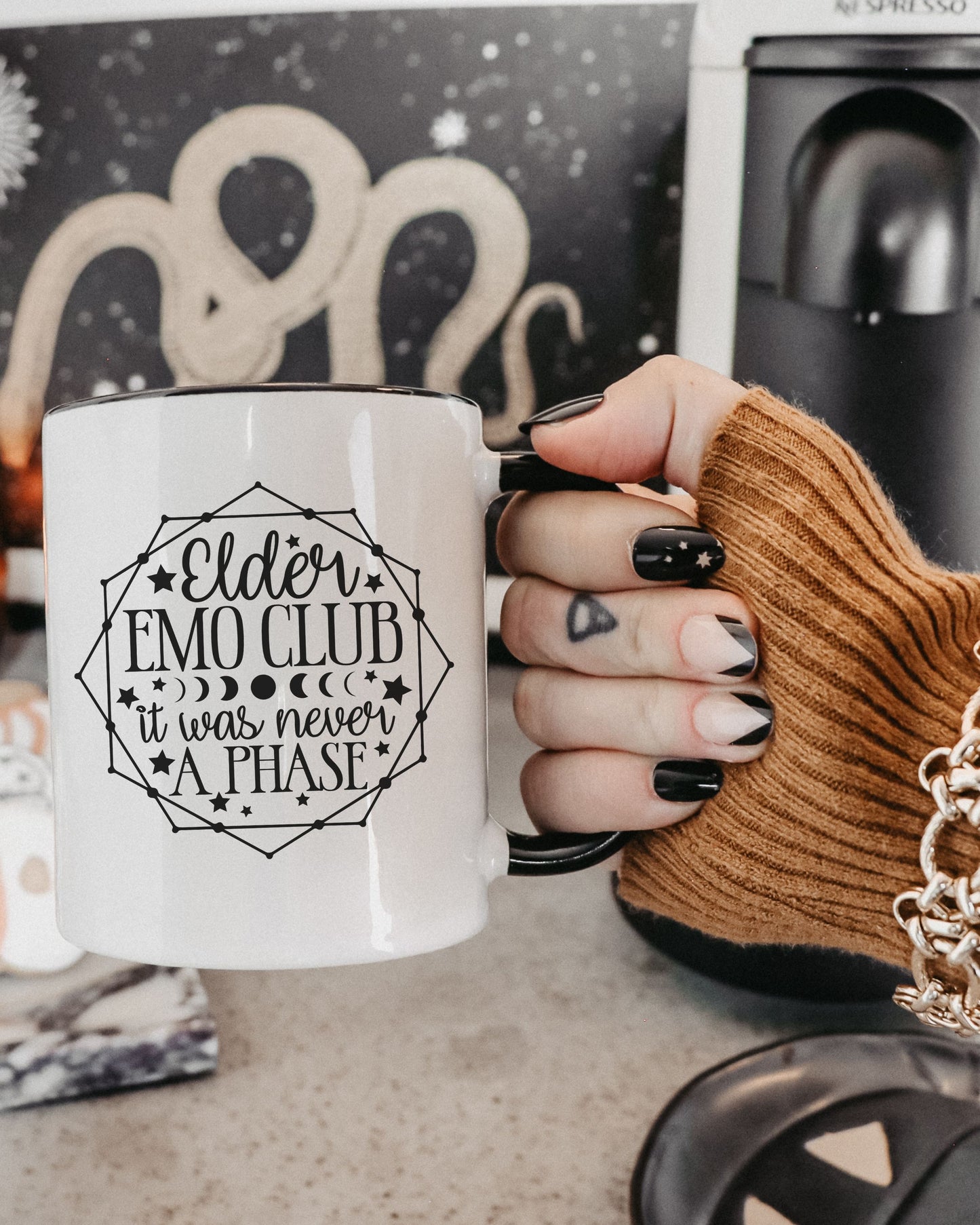 Elder Emo Club Mug – It Was Never a Phase Nostalgia Coffee Cup