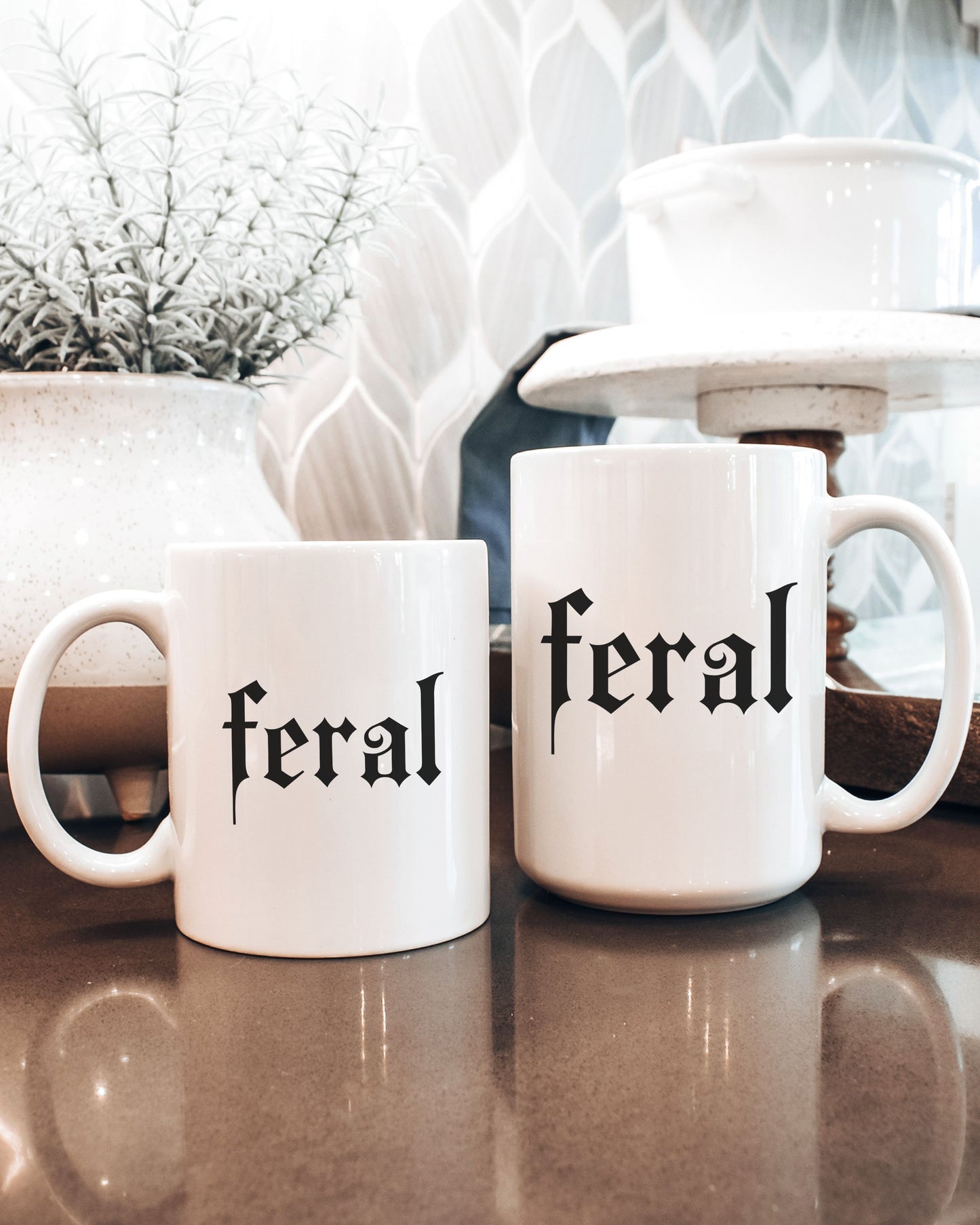 Feral Mug – Gothic Print Dark Humor Coffee Cup