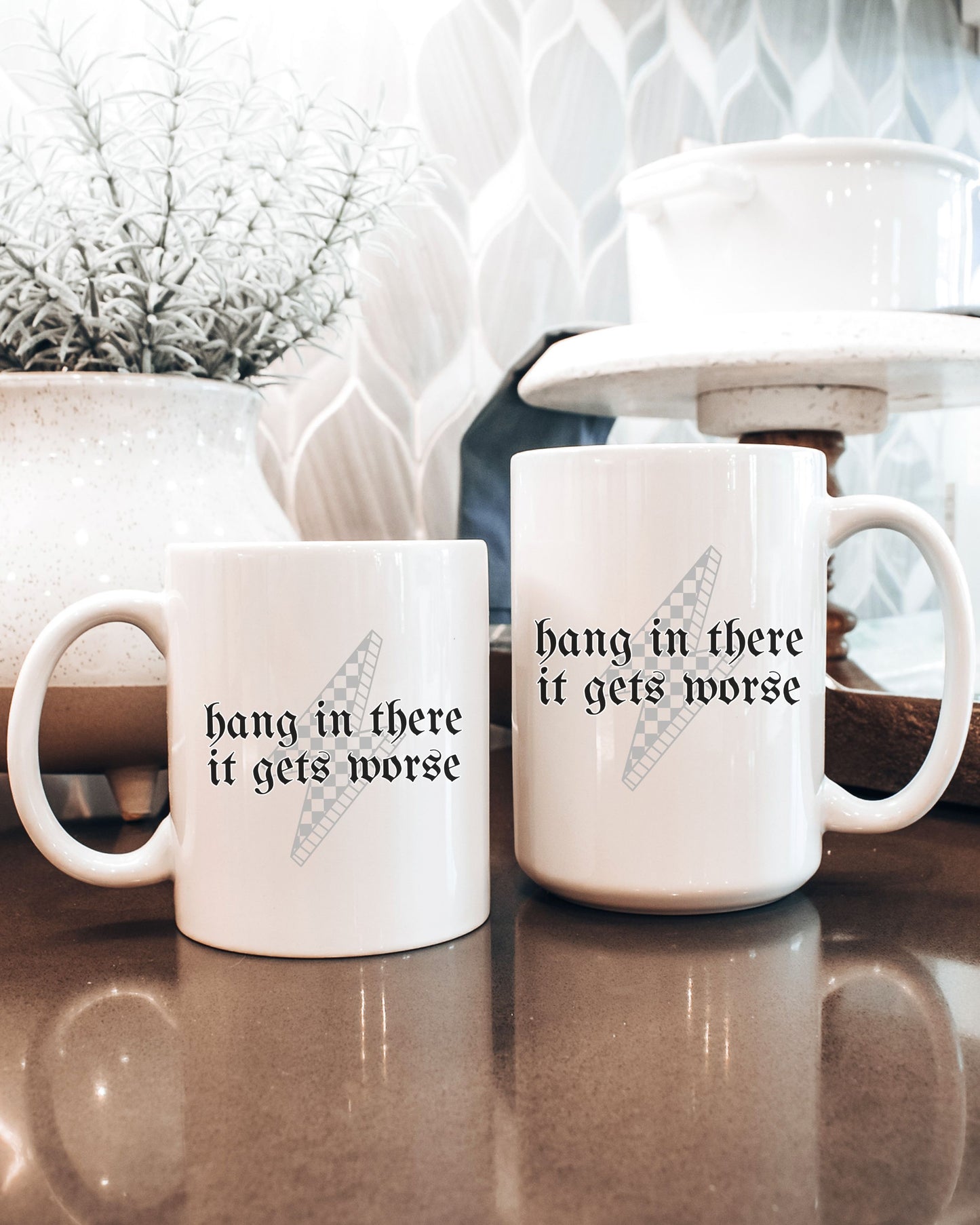Hang In There It Gets Worse Mug – Retro Sarcastic Coffee Cup