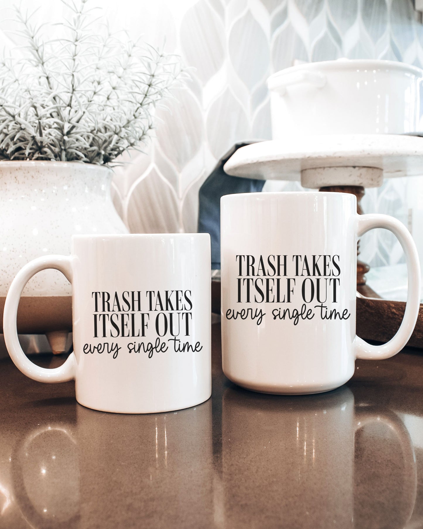 Trash Takes Itself Out Mug – Sarcastic Coffee Cup with Sass
