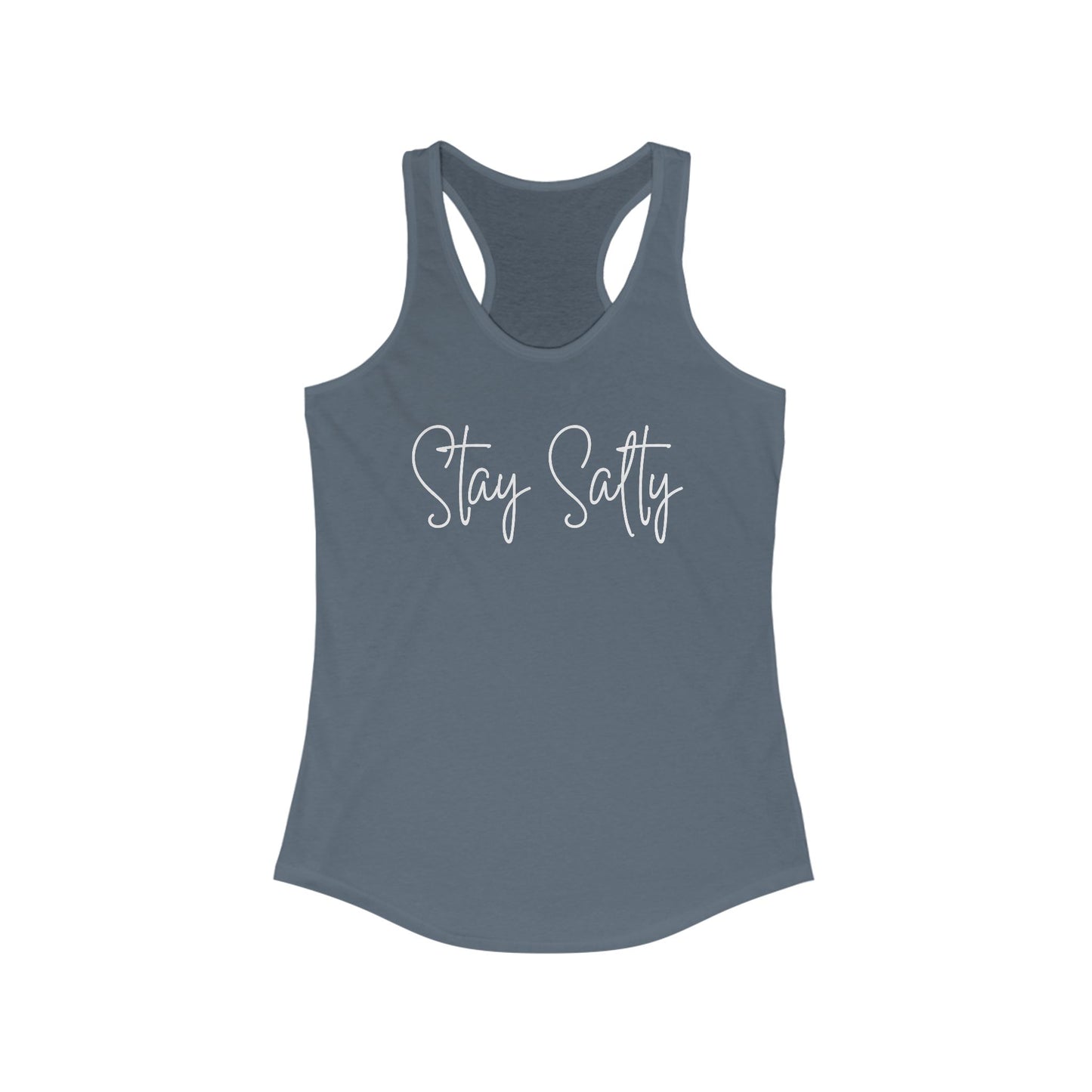 Stay Salty Slim Fit Racerback Tank – Graphic Beach & Workout Top