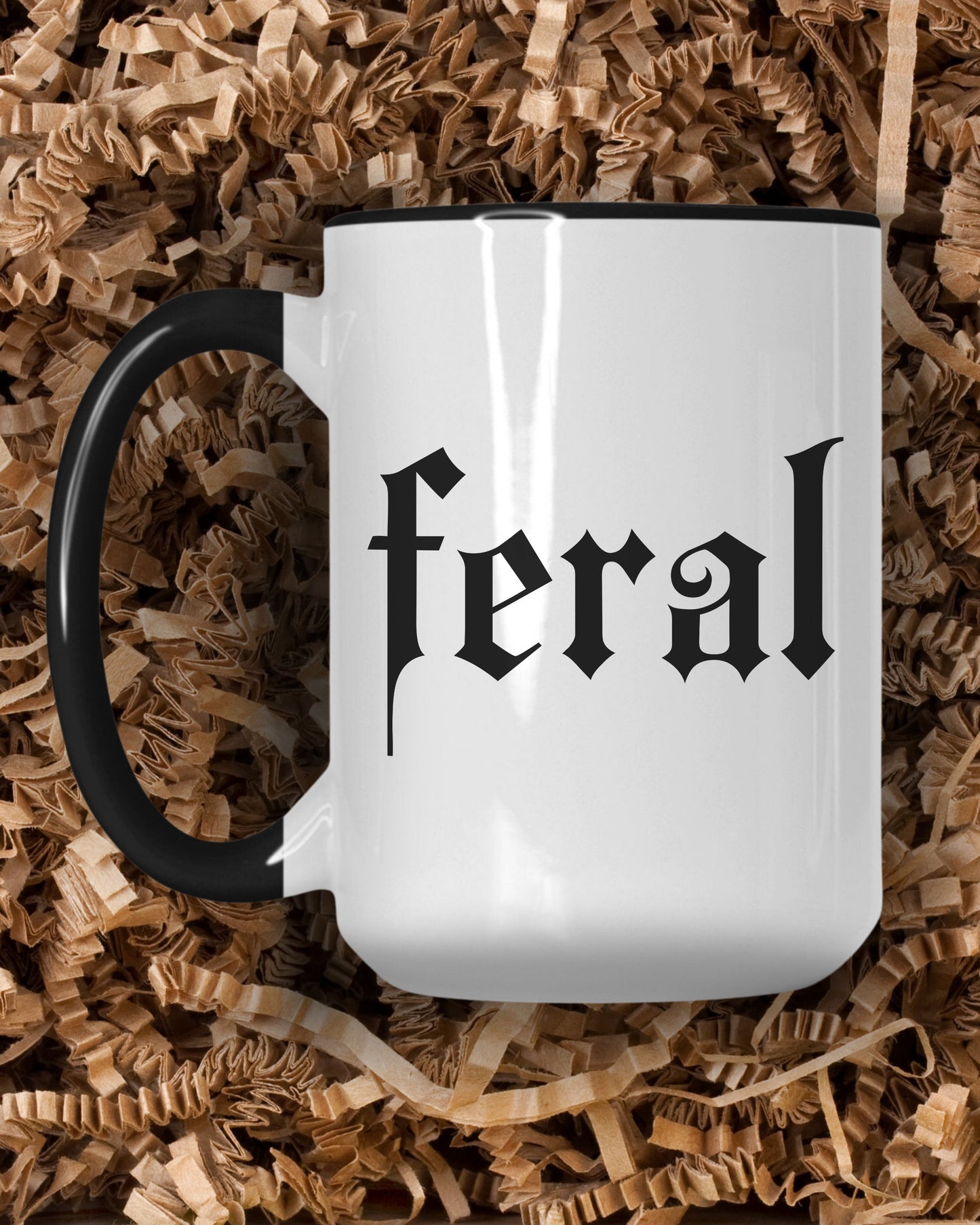 Feral Mug – Gothic Print Dark Humor Coffee Cup