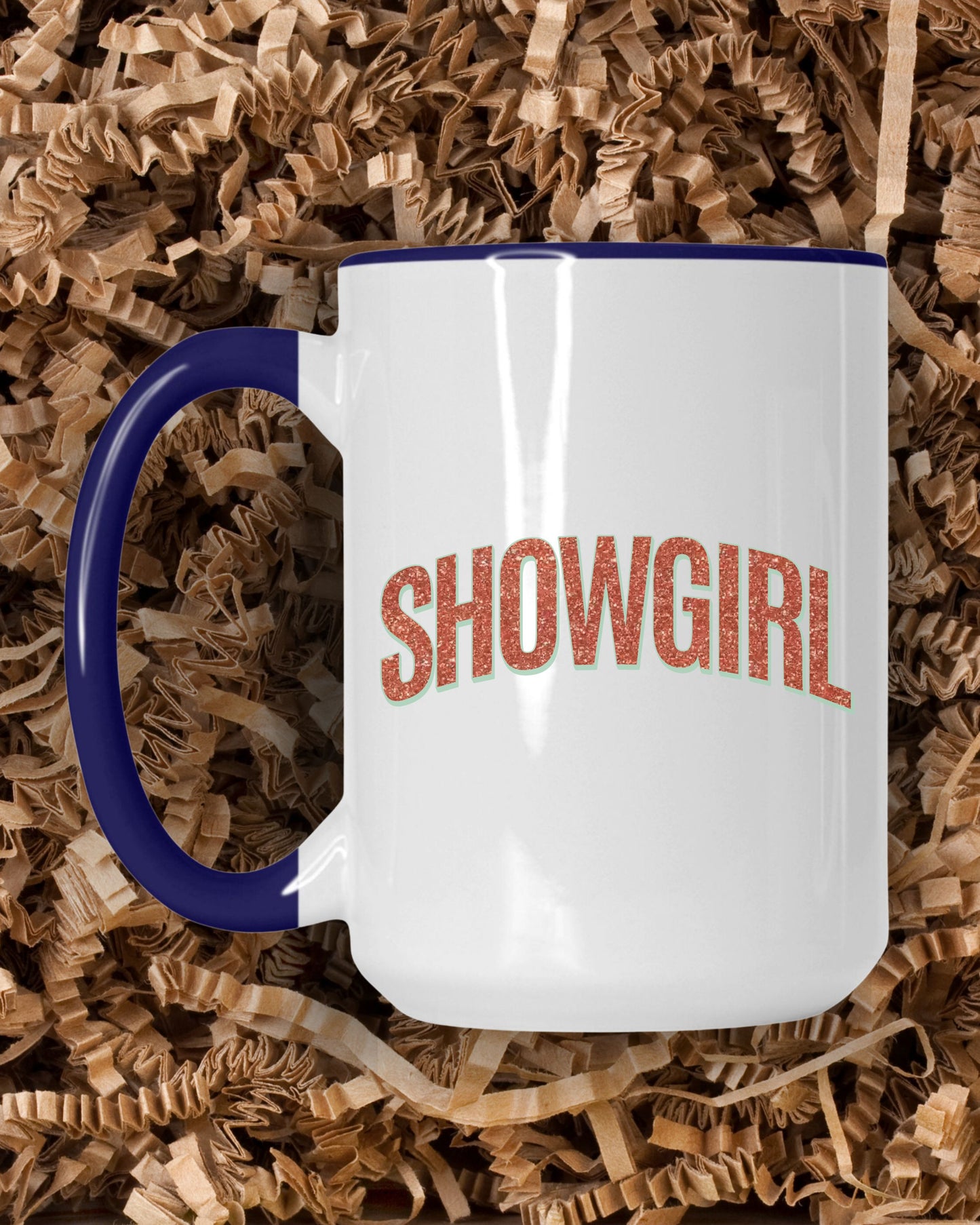 Showgirl Mug – Glitter-Effect Print Feminine Coffee Cup
