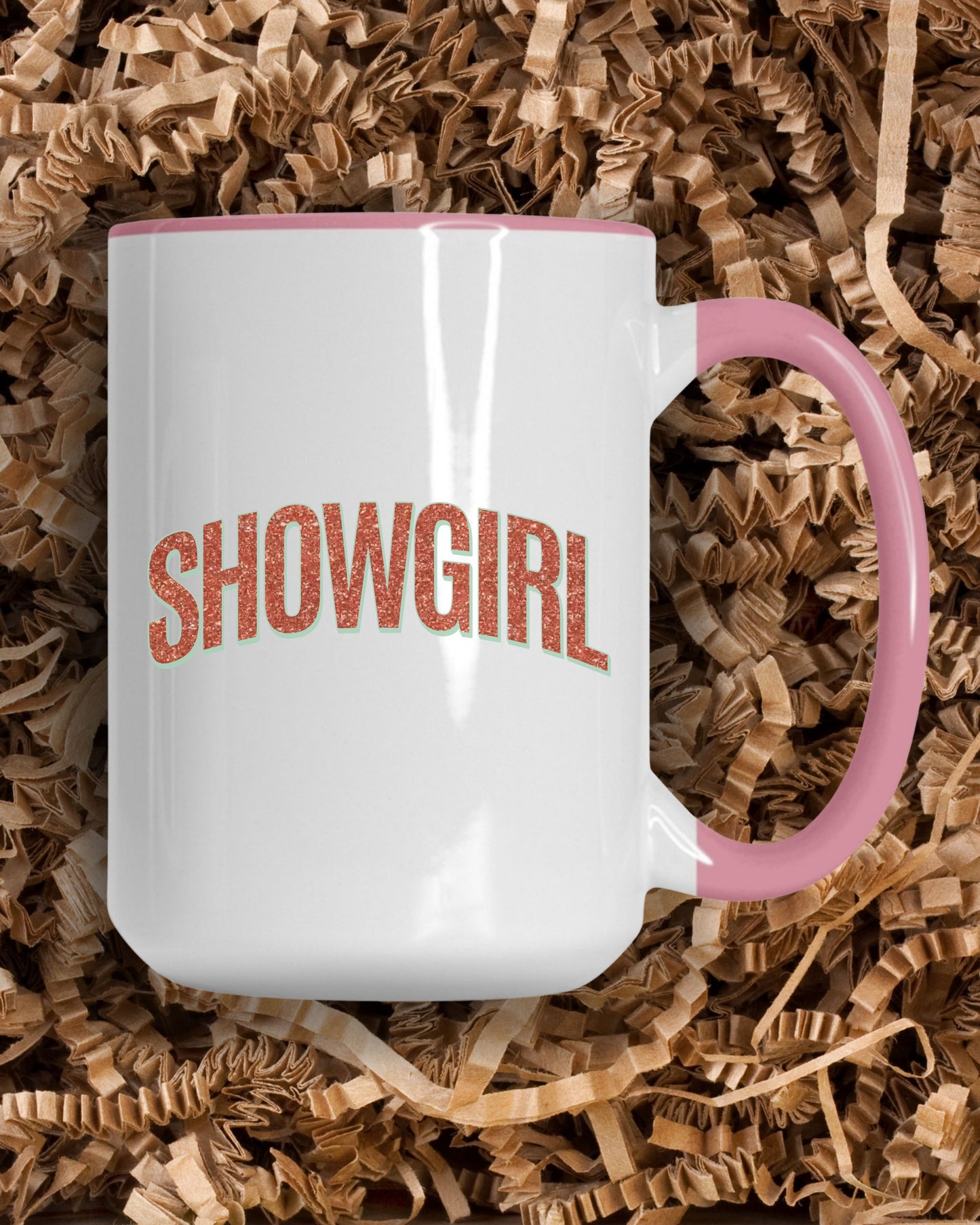 Showgirl Mug – Glitter-Effect Print Feminine Coffee Cup