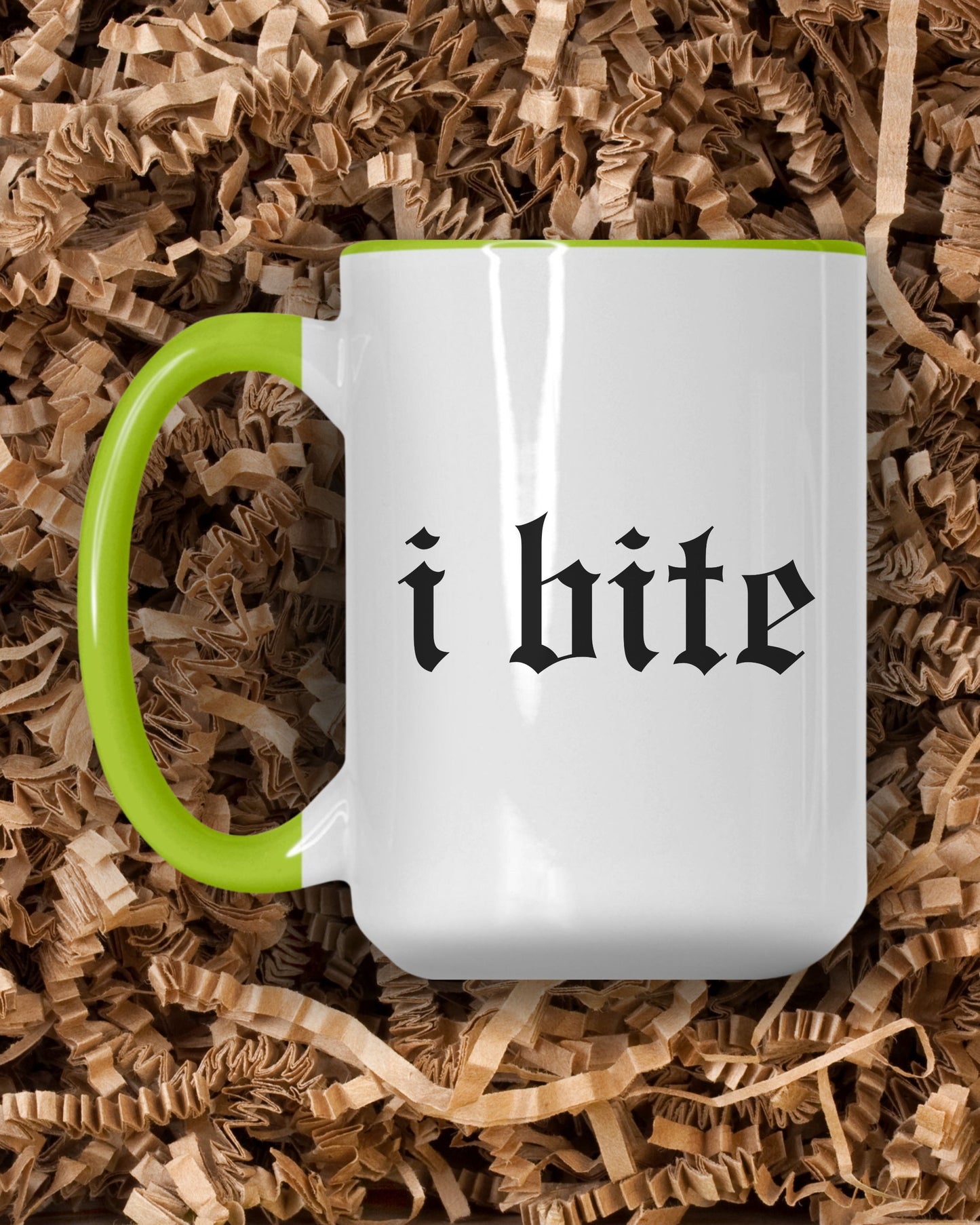 i bite Mug – Gothic Engraver Style Sarcastic Coffee Cup