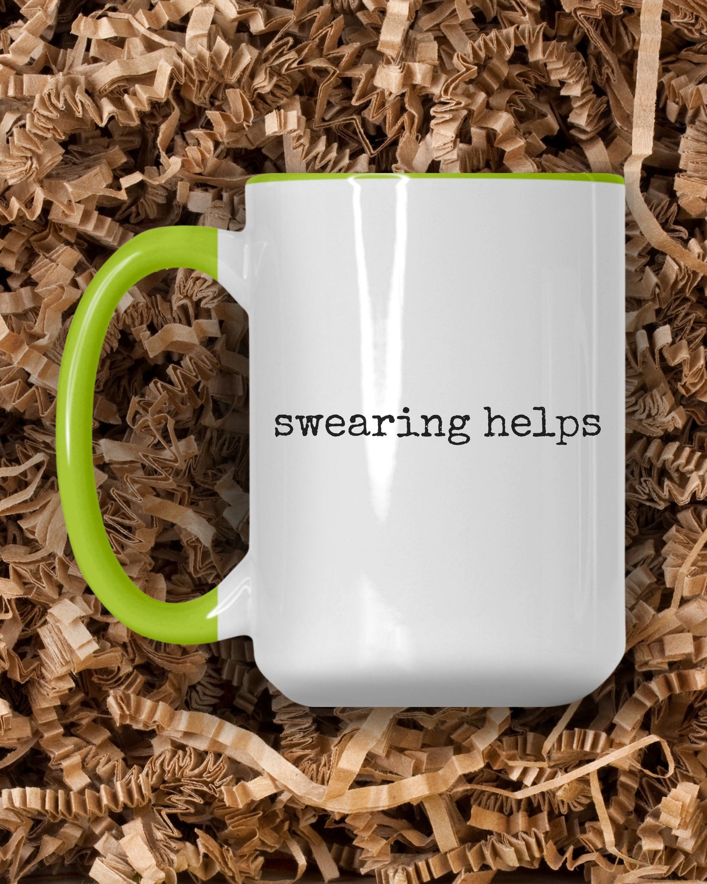 swearing helps Mug – Minimalist Office Sarcastic Coffee Cup