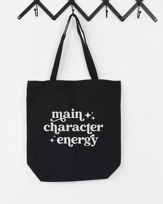 Main Character Energy Tote Bag – Bookish Canvas Bag | Book Lover Gift