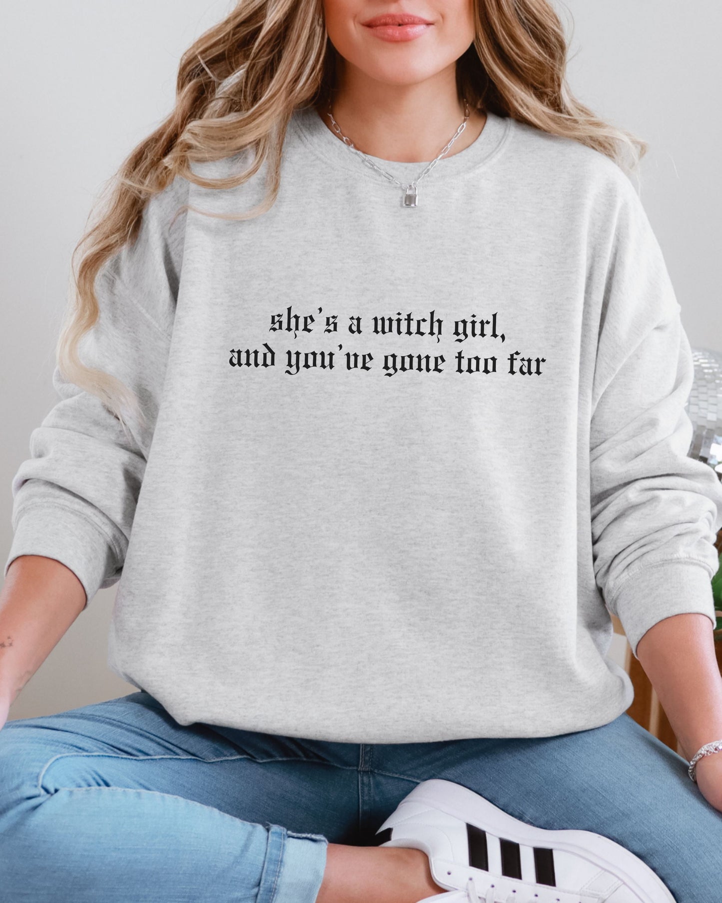 She’s a Witch Girl Sweatshirt – Gildan Gothic Feminist Crewneck