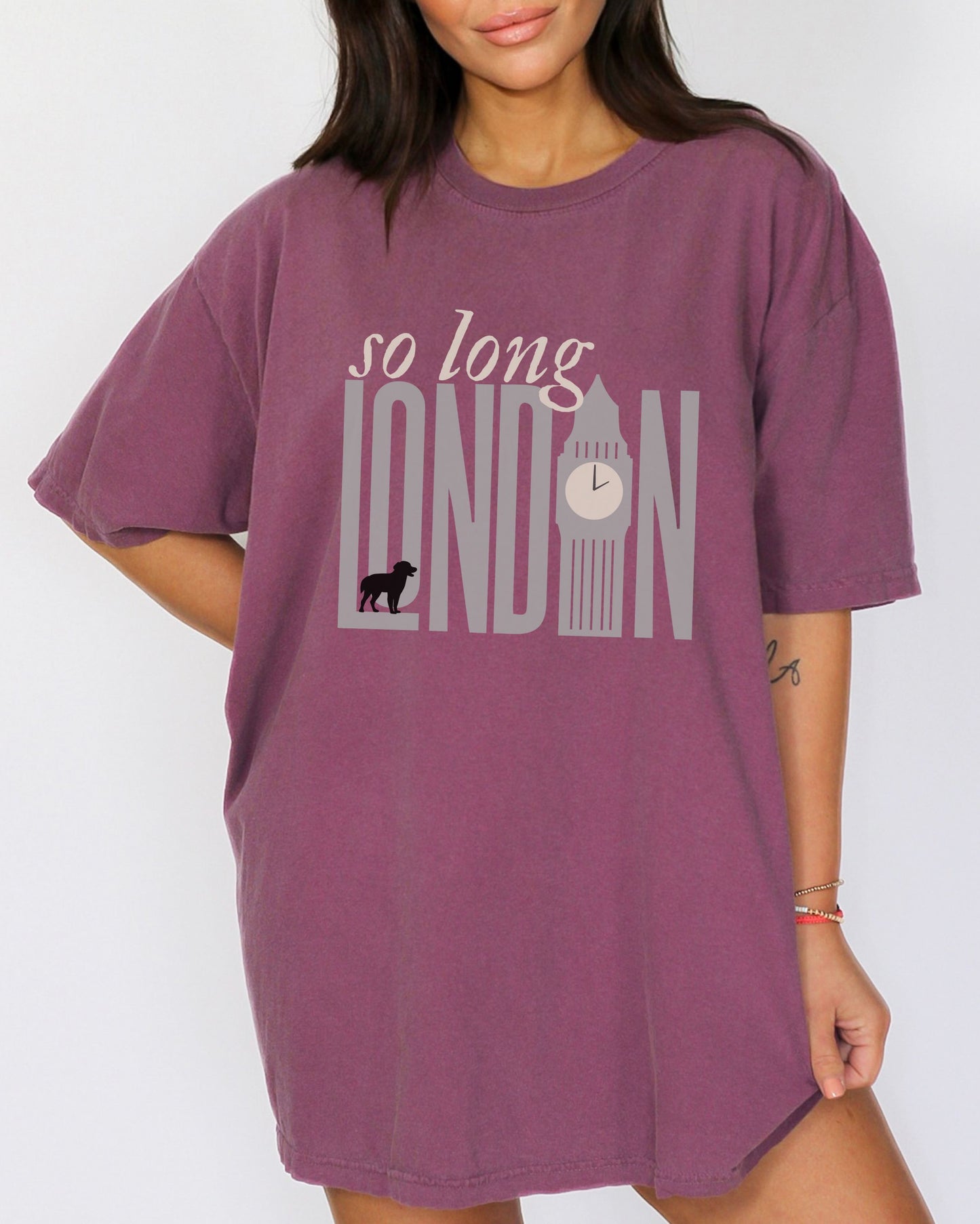 So Long London T-Shirt – Comfort Colors Tee with The Black Dog & Clock Tower