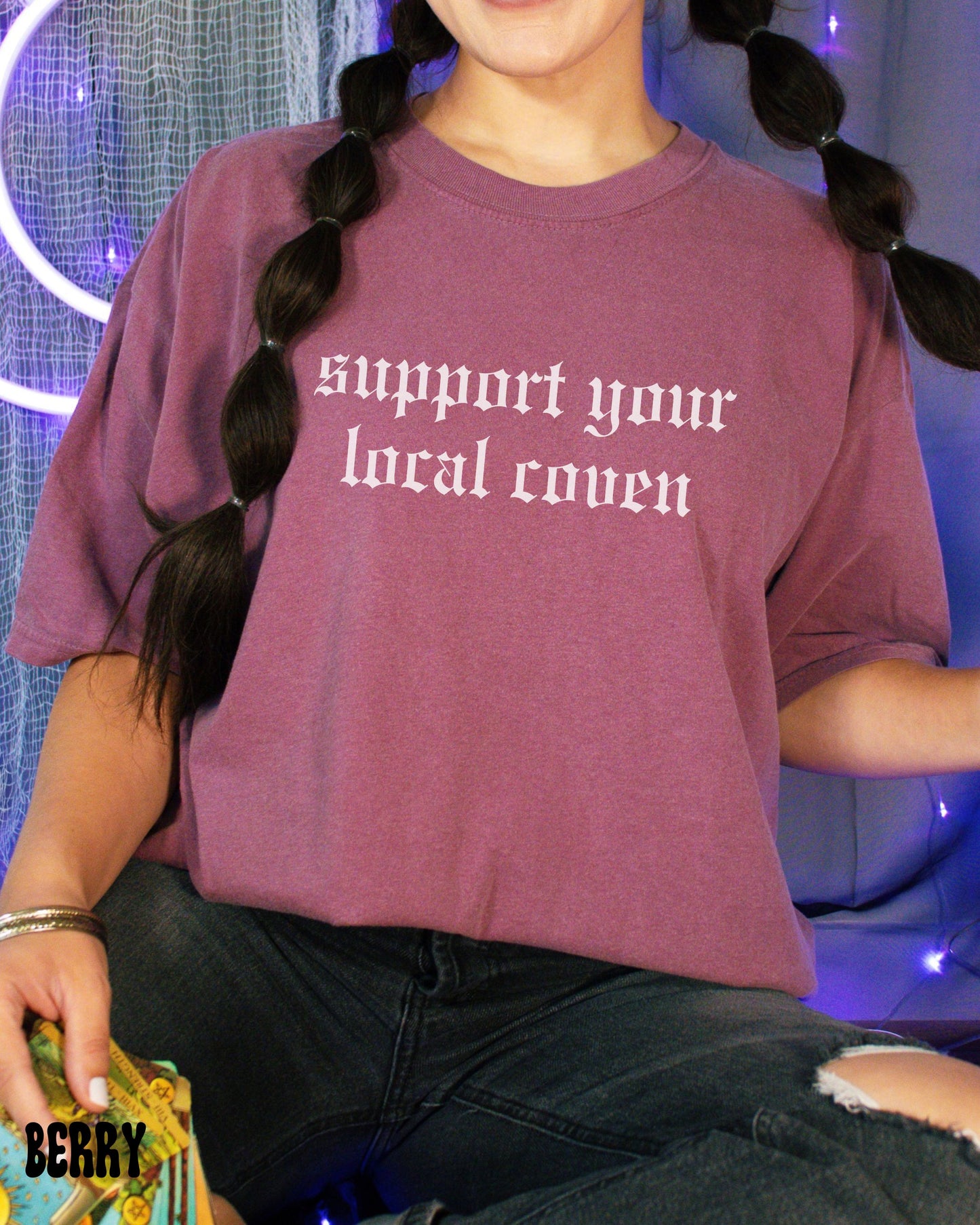 Support Your Local Coven T-Shirt – Comfort Colors Gothic Witchy Graphic Tee