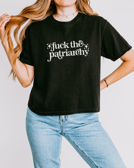 Fuck the Patriarchy Boxy Fit Crop Top – Comfort Colors Feminist Graphic Tee