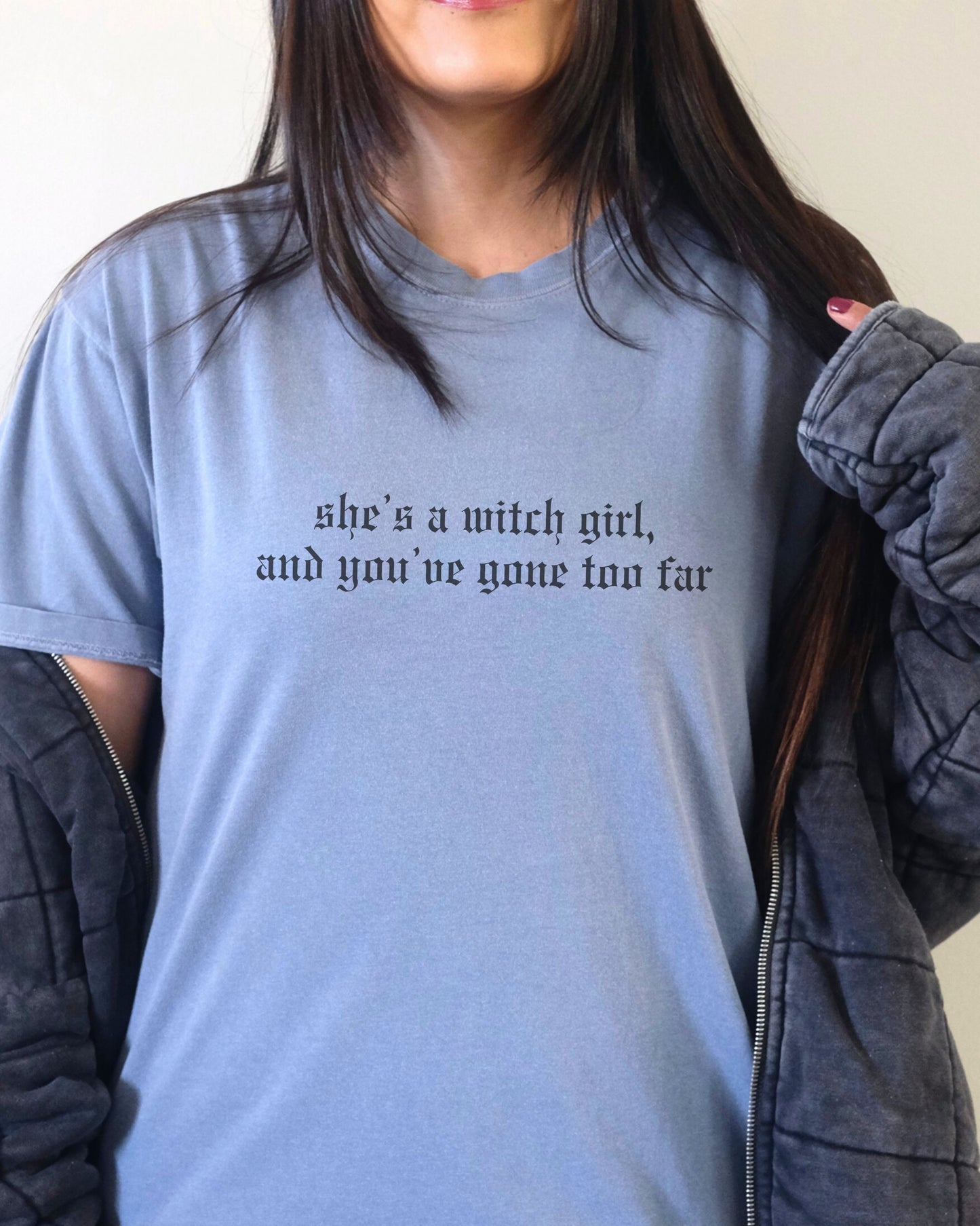 She’s a Witch Girl T-Shirt – Comfort Colors Gothic Feminist Graphic Tee
