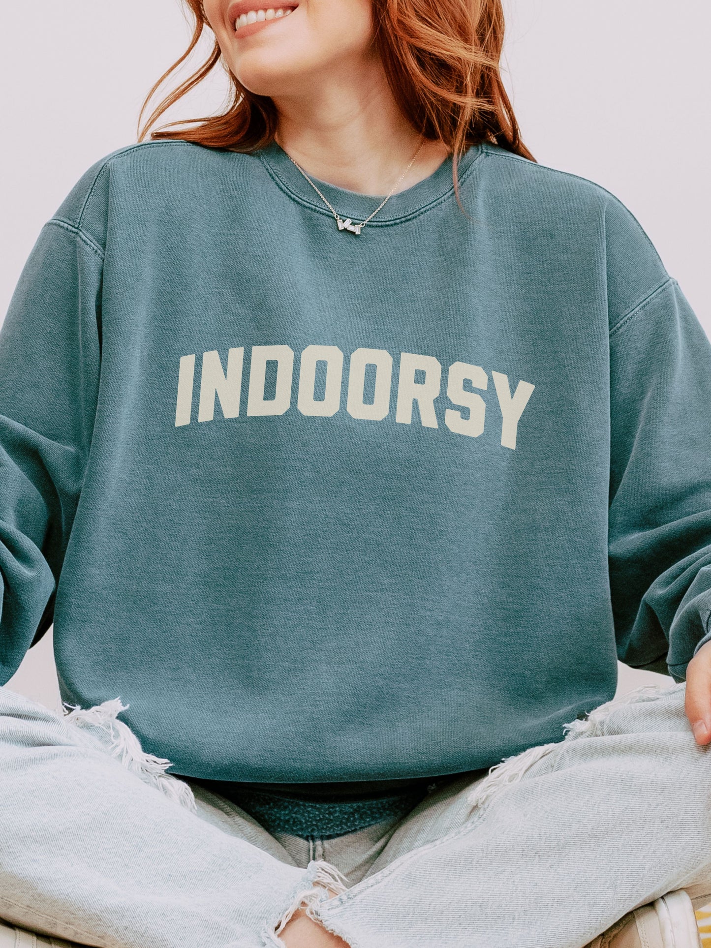 Indoorsy Sweatshirt – Comfort Colors Cozy Sarcastic Crewneck for Introverts and Homebodies