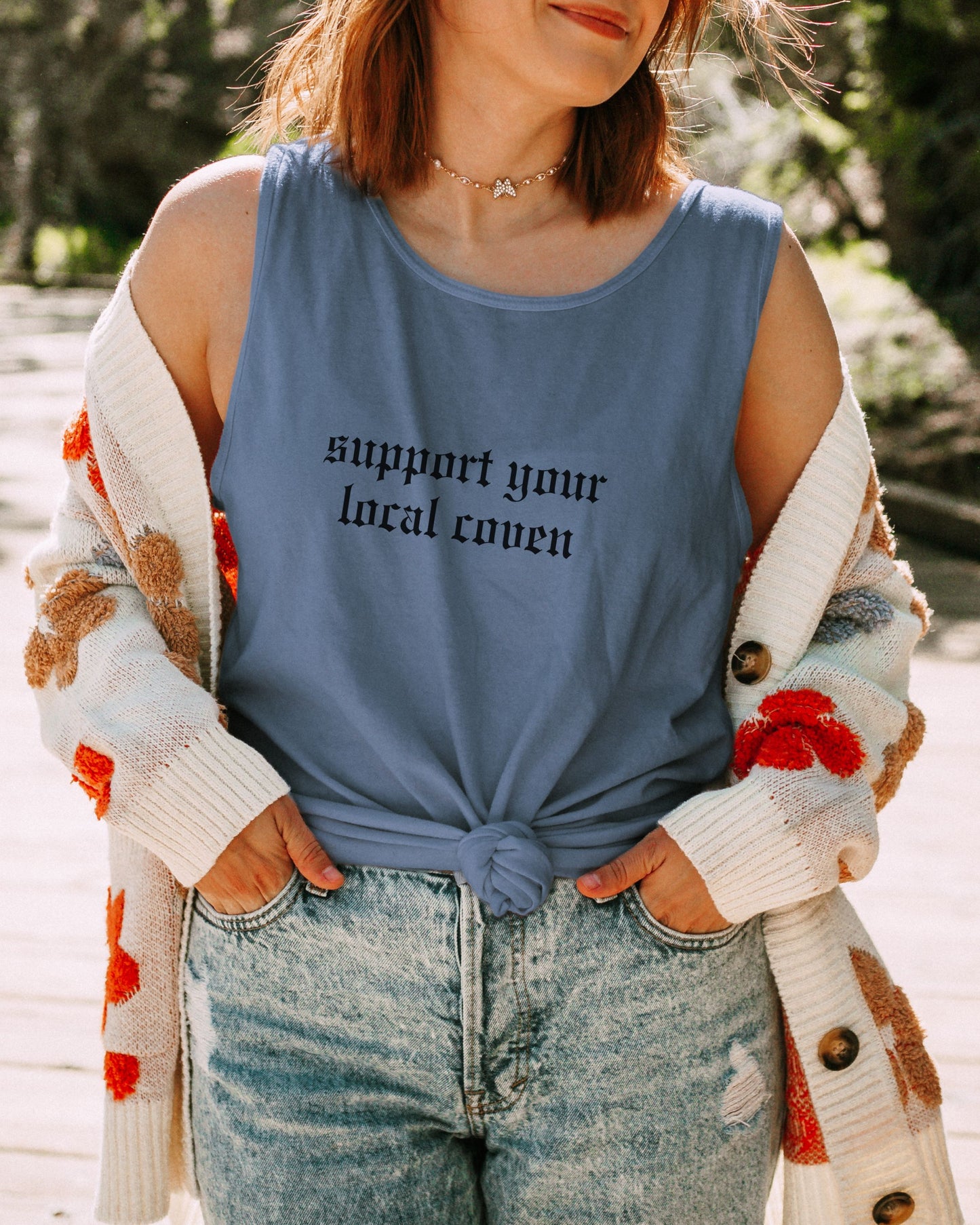 Support Your Local Coven Tank Top – Comfort Colors Gothic Witchy Tee