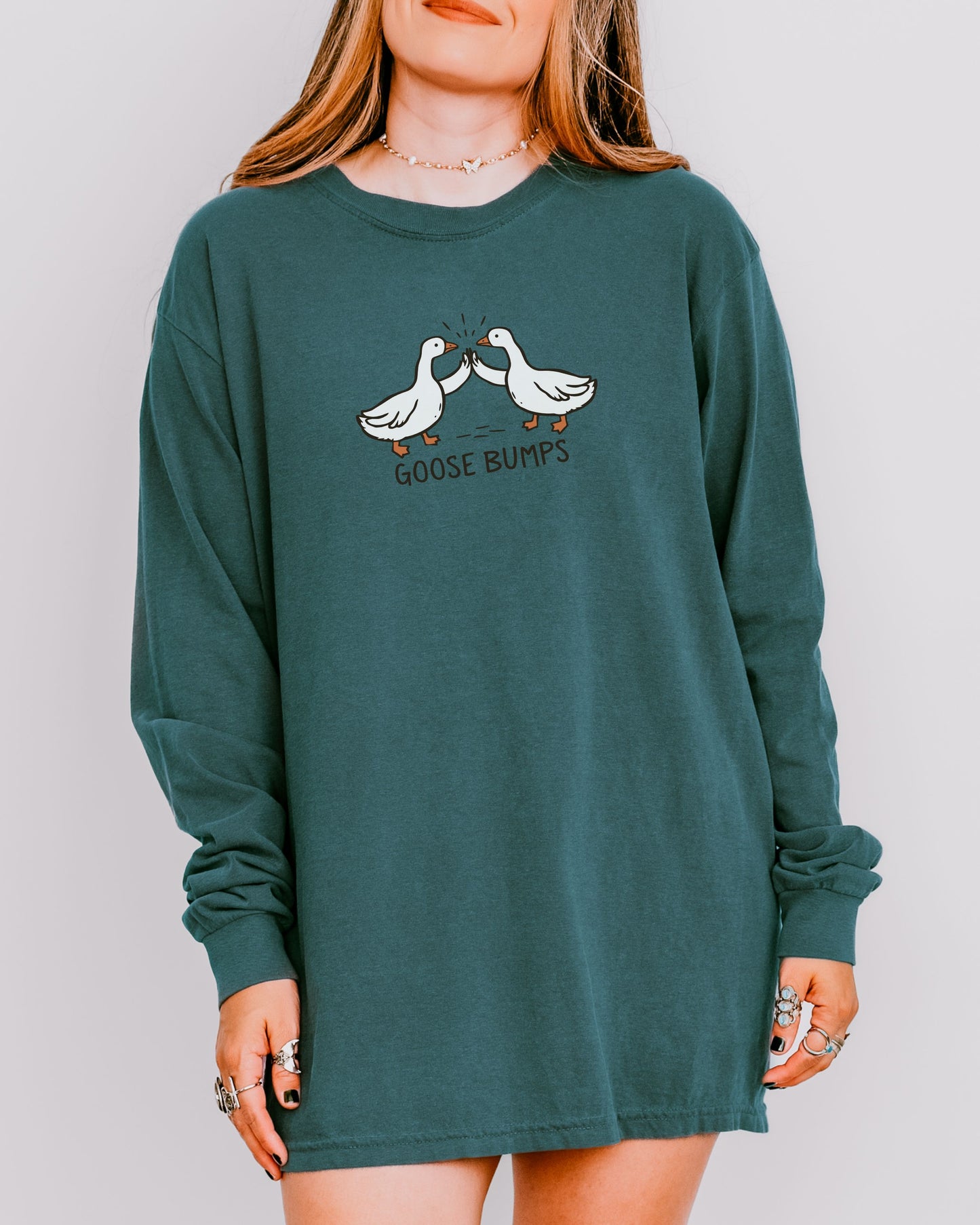 Goose Bumps Long Sleeve Shirt – Comfort Colors Funny Goose Wing Bump Tee