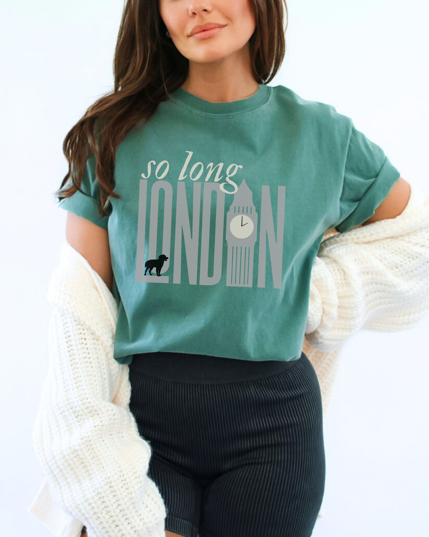 So Long London T-Shirt – Comfort Colors Tee with The Black Dog & Clock Tower
