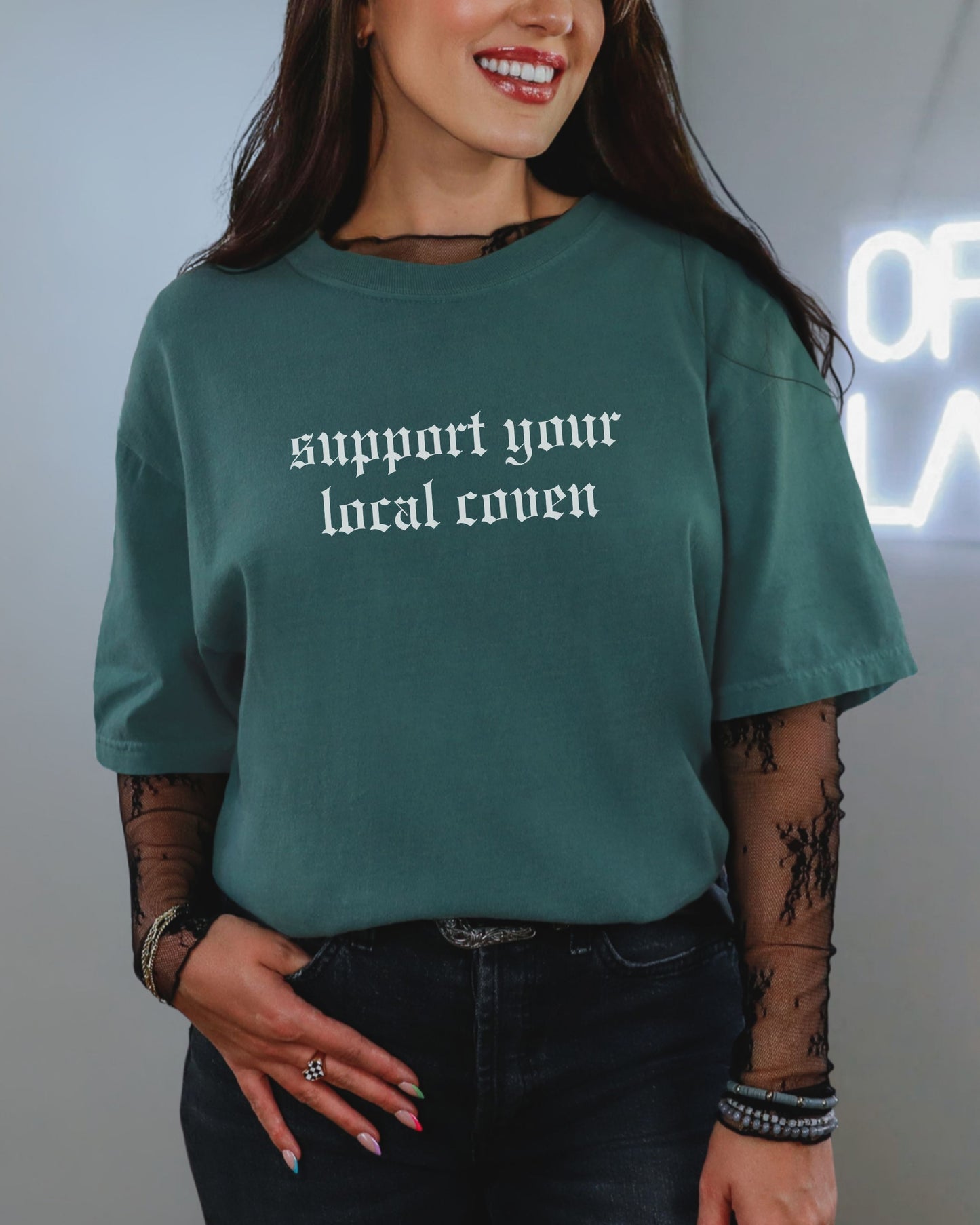 Support Your Local Coven T-Shirt – Comfort Colors Gothic Witchy Graphic Tee