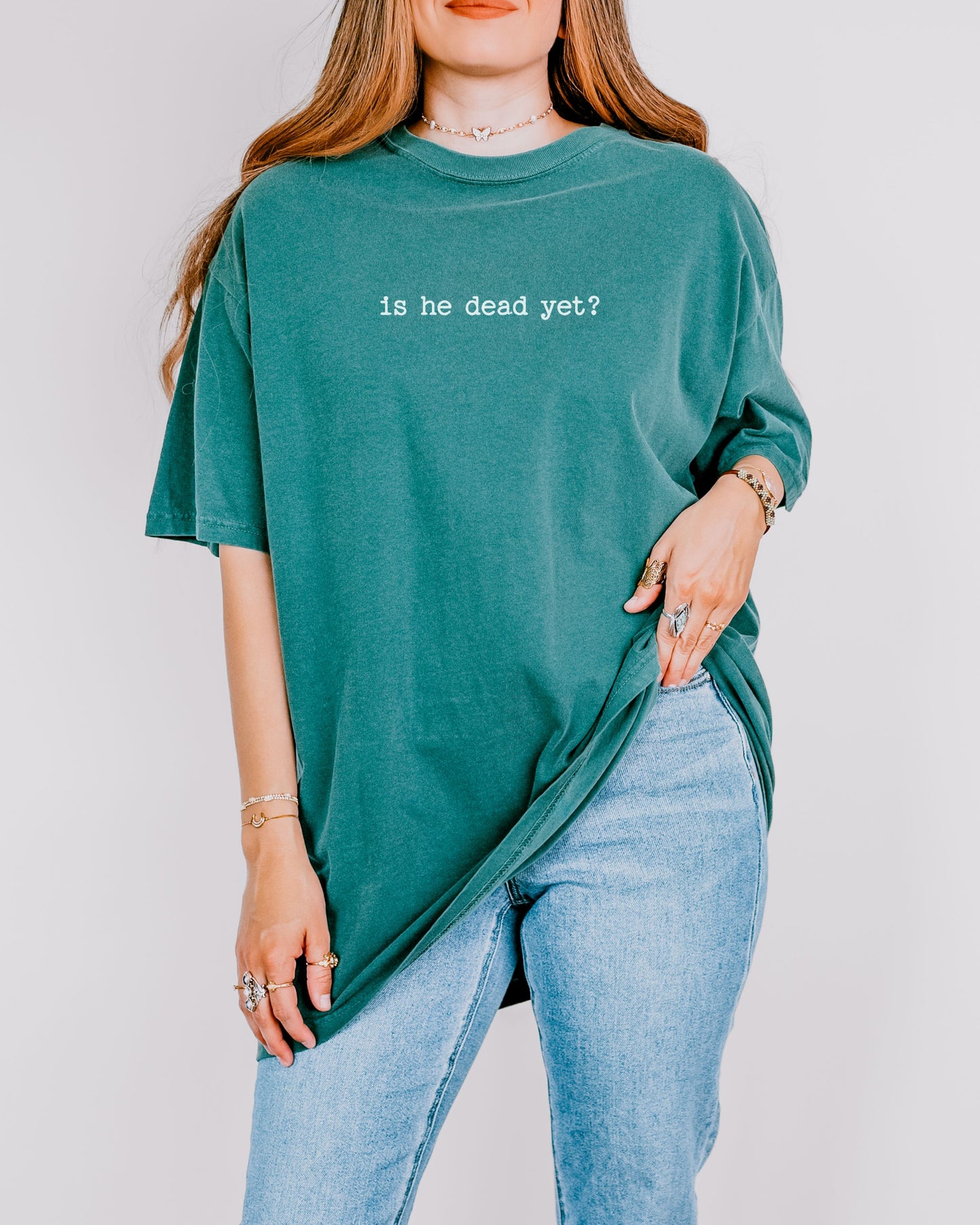 is he dead yet? t-shirt | Comfort Colors Minimalist Anti-Trump Graphic Tee