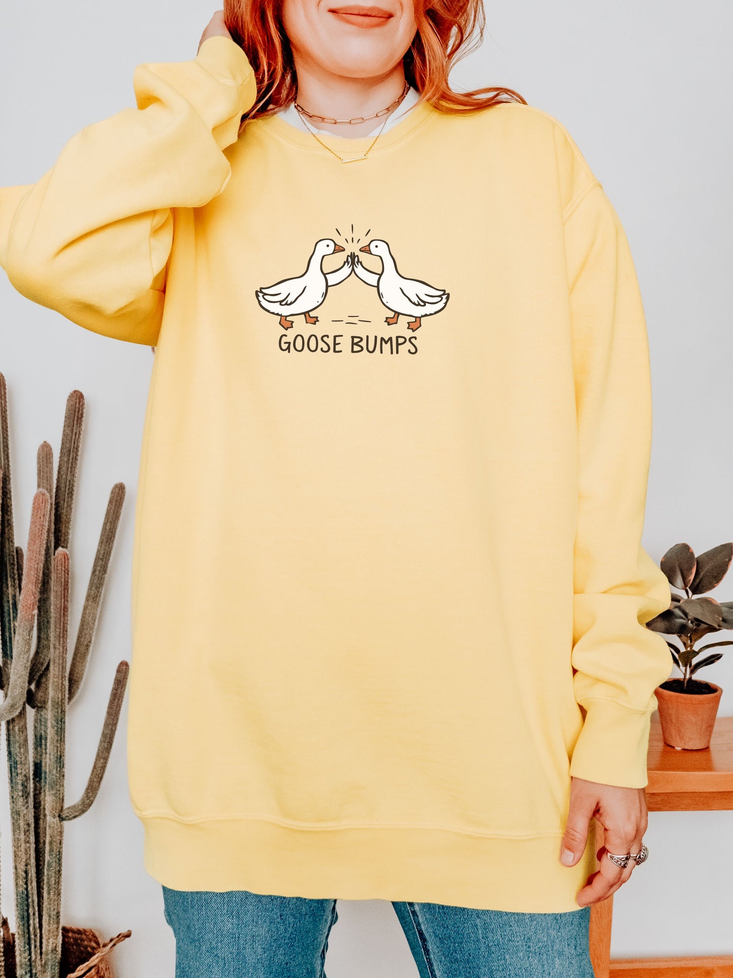 Goosebumps Sweatshirt – Comfort Colors Funny Goose Wing Bump Crewneck