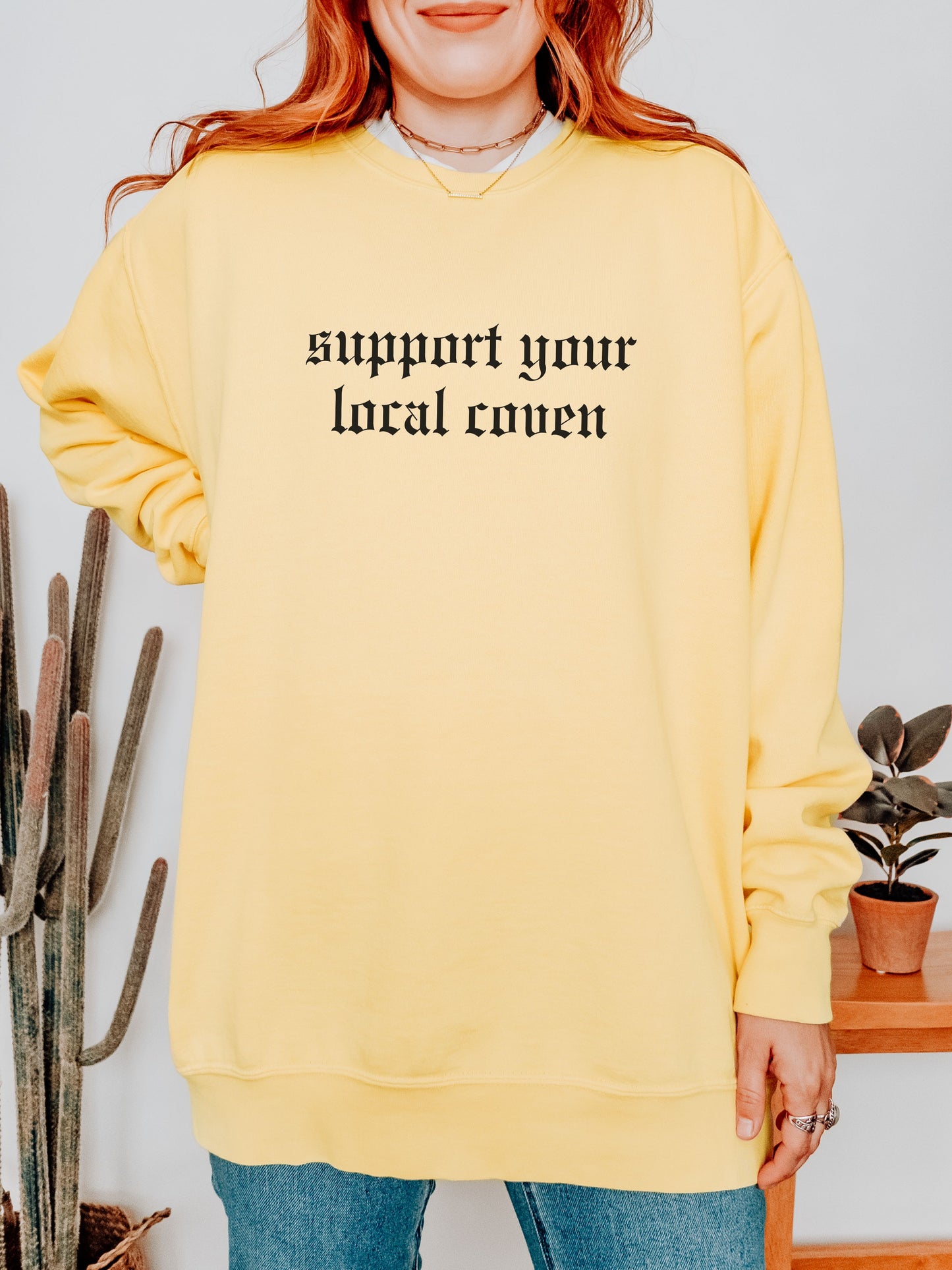 Support Your Local Coven Sweatshirt – Comfort Colors Gothic Witchy Crewneck