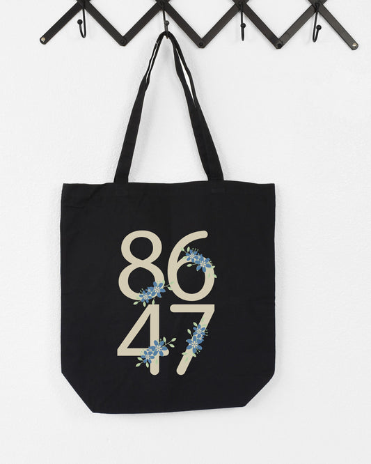 Floral 8647 Tote Bag – Minimalist Anti-Trump Political Canvas Bag