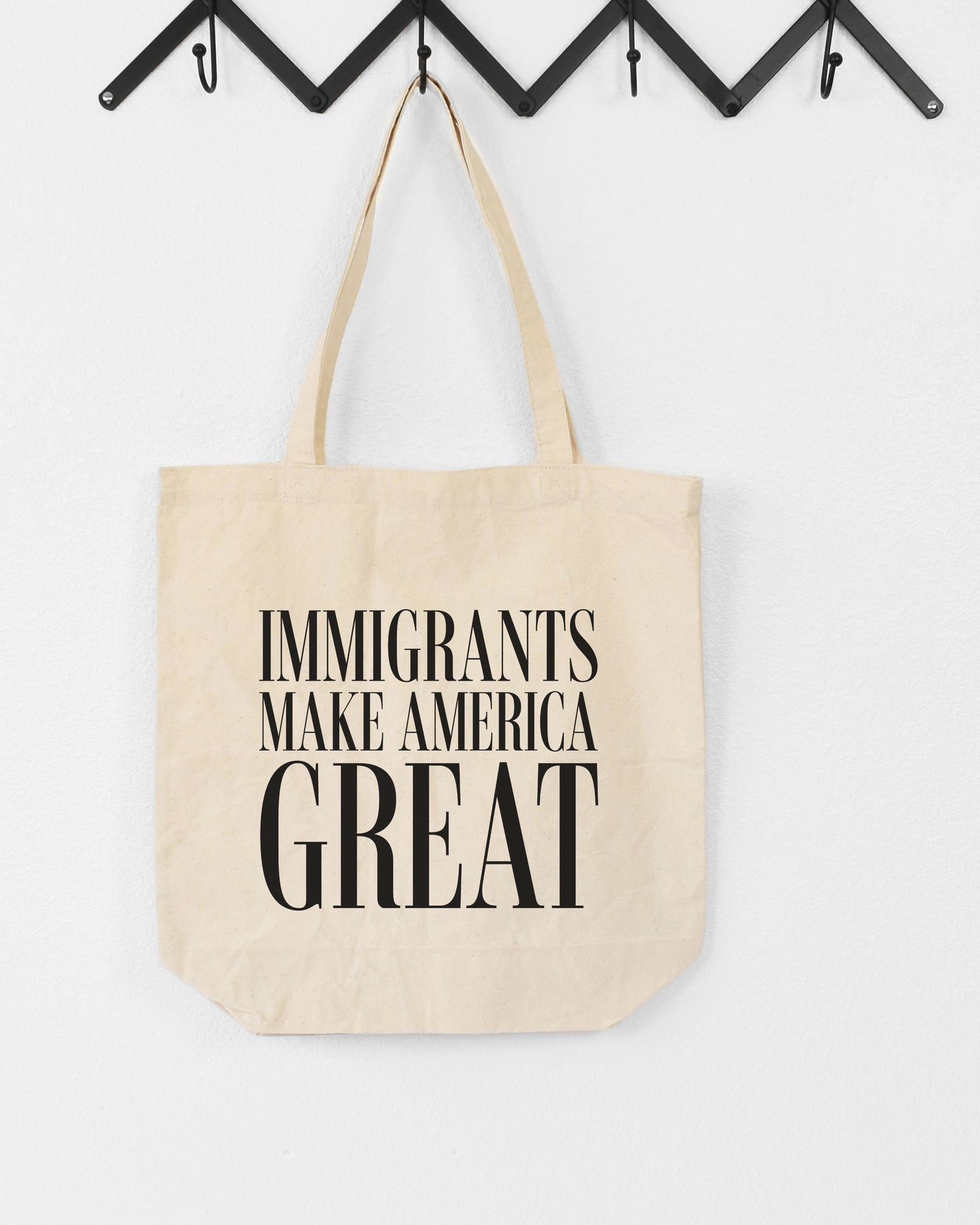 Immigrants Make America Great Tote Bag – Political Statement Canvas Shopper