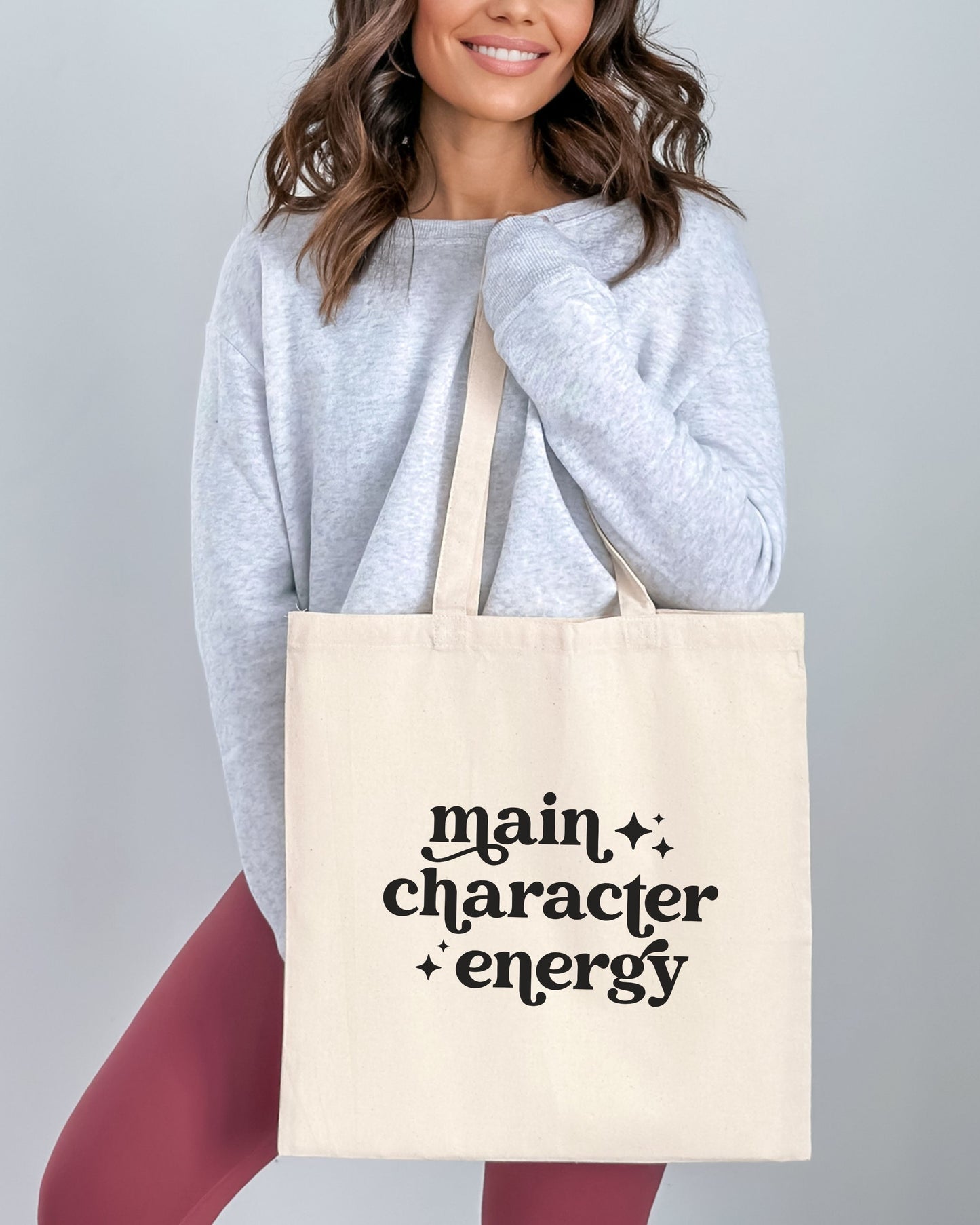 Main Character Energy Tote Bag – Bookish Canvas Bag | Book Lover Gift