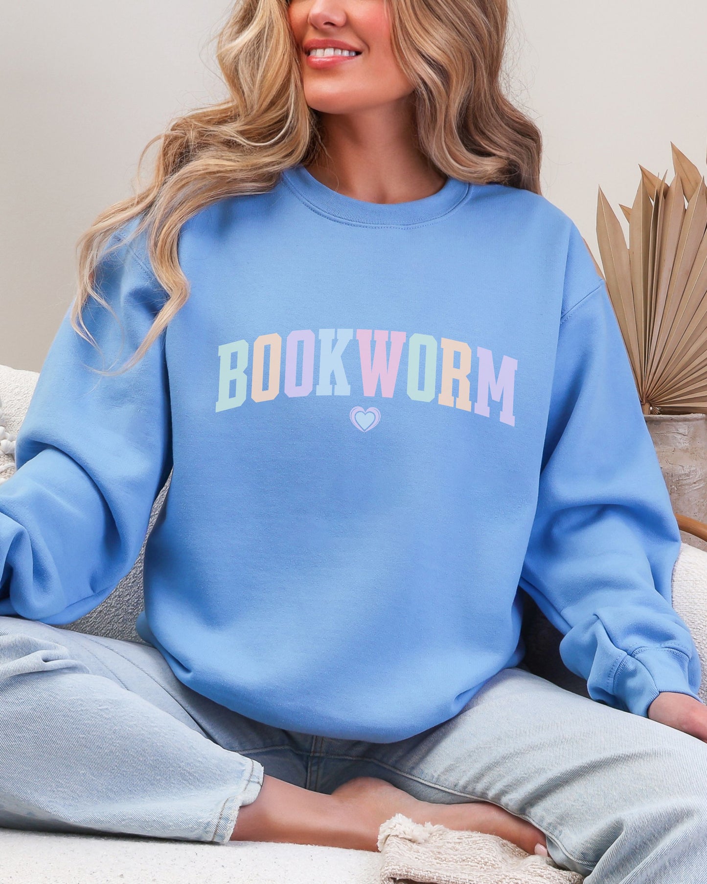 Bookworm Sweatshirt – Cozy Bookish Pastel Graphic Crewneck for Readers