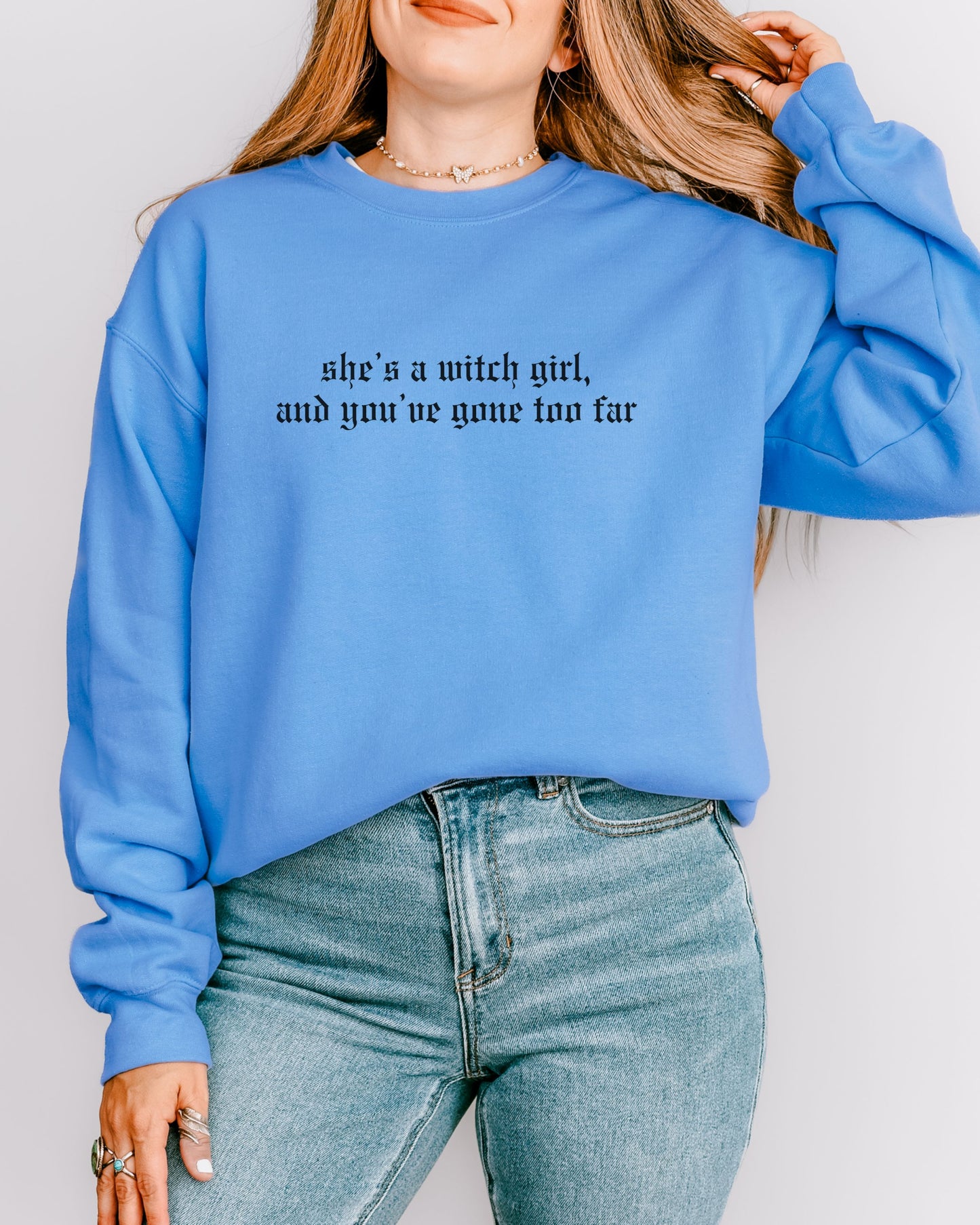 She’s a Witch Girl Sweatshirt – Gildan Gothic Feminist Crewneck