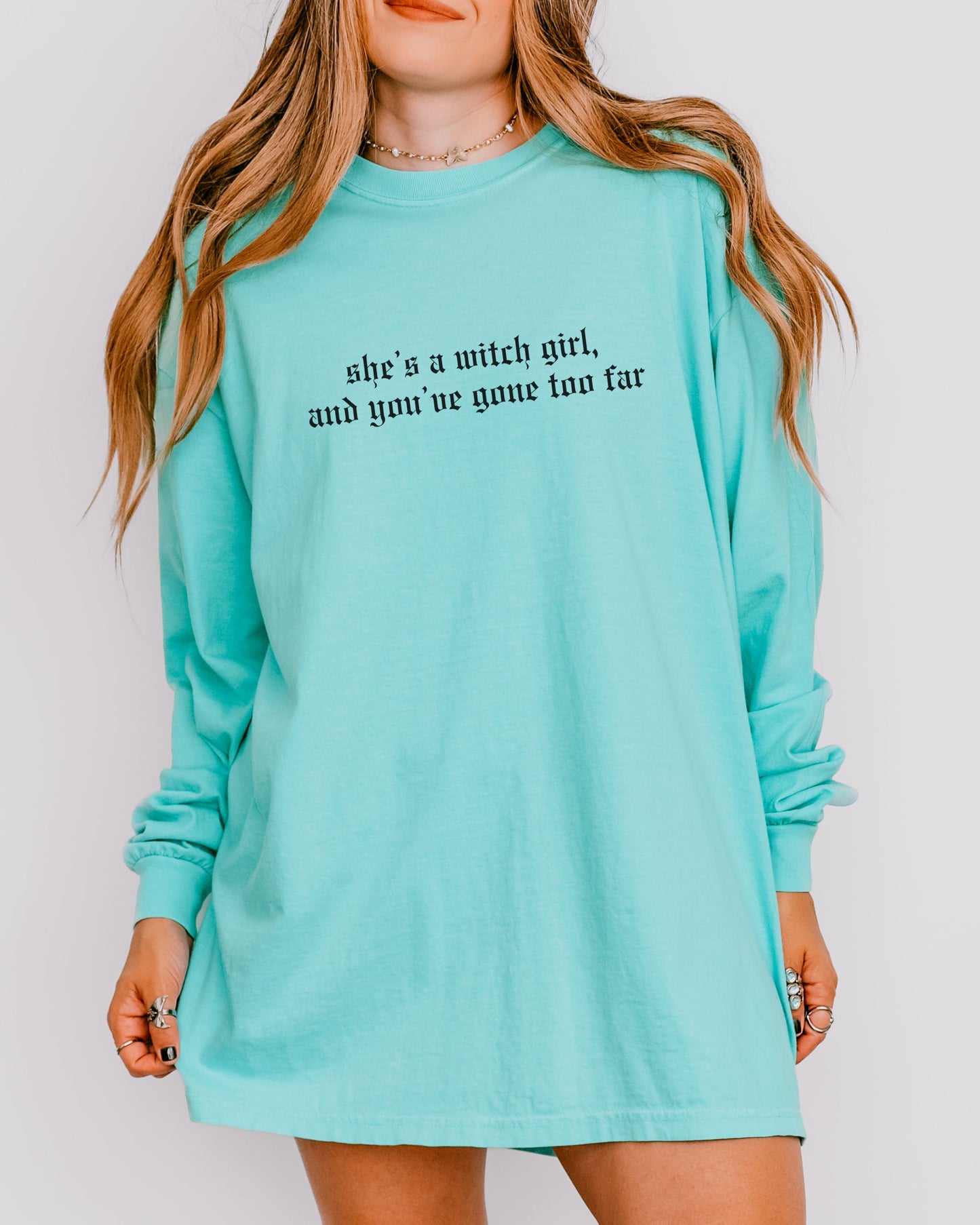 She’s a Witch Girl Long Sleeve Shirt – Comfort Colors Gothic Feminist Tee