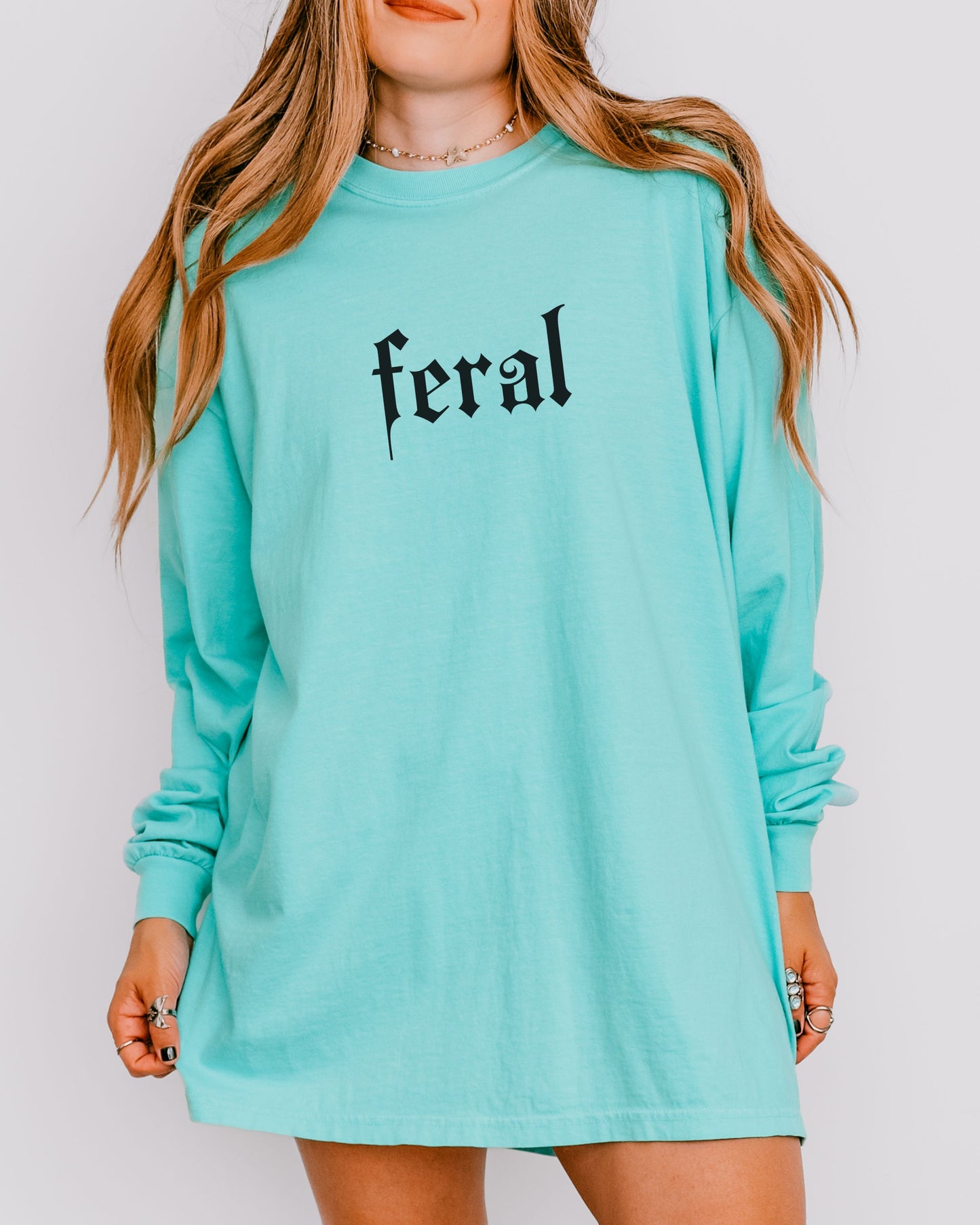 Feral Long Sleeve Shirt – Comfort Colors Gothic Print Tee