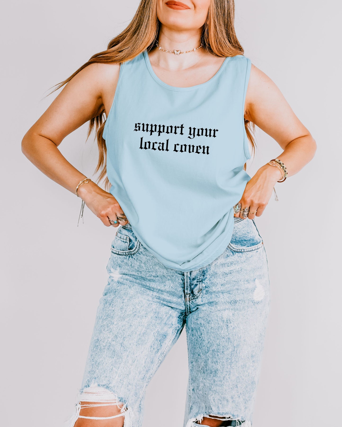 Support Your Local Coven Tank Top – Comfort Colors Gothic Witchy Tee