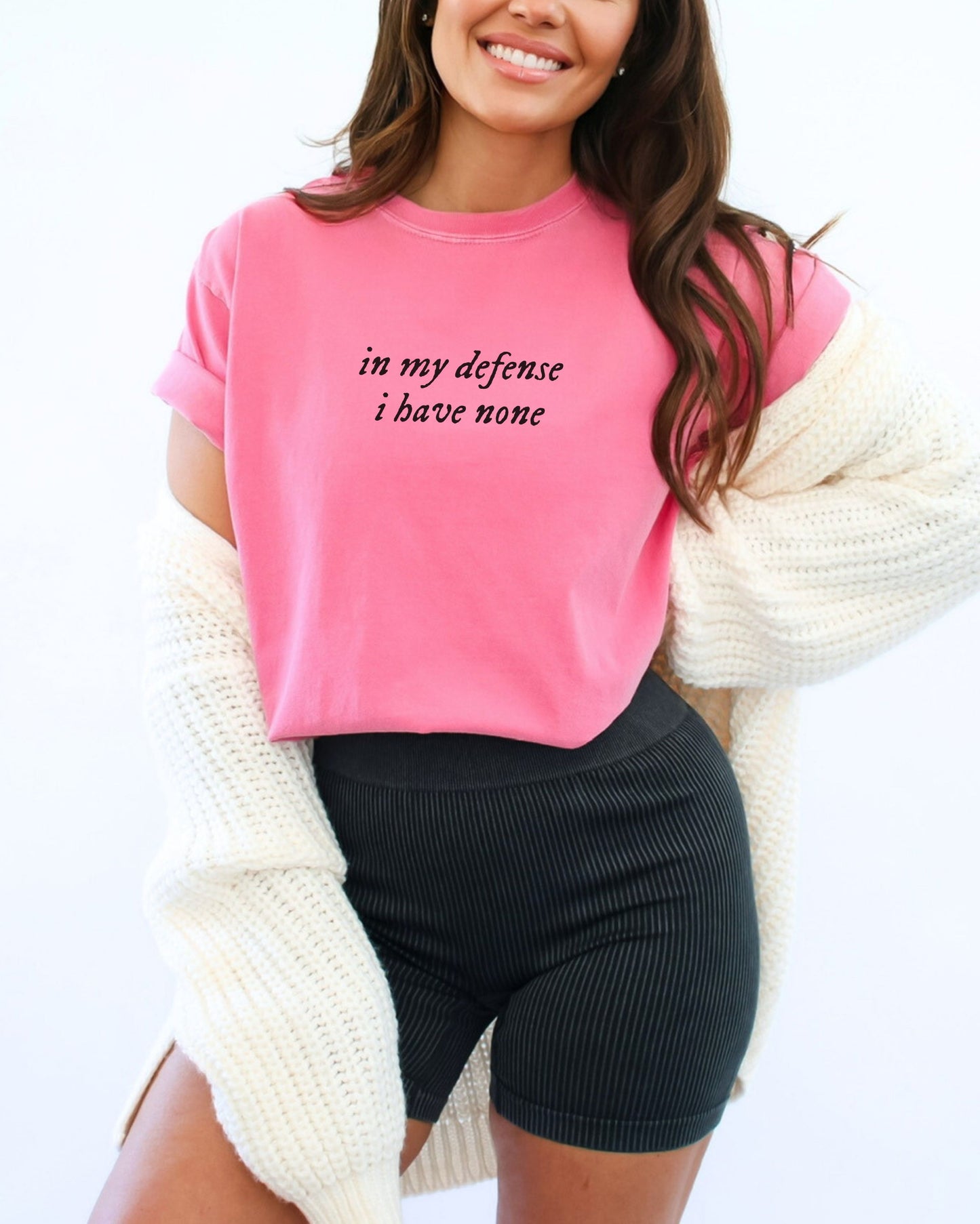 in my defense i have none T-Shirt – Comfort Colors Folklore-Inspired Tee