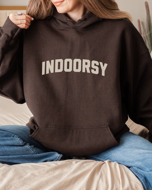 Indoorsy Hoodie – Gildan Cozy Sarcastic Fleece Pullover