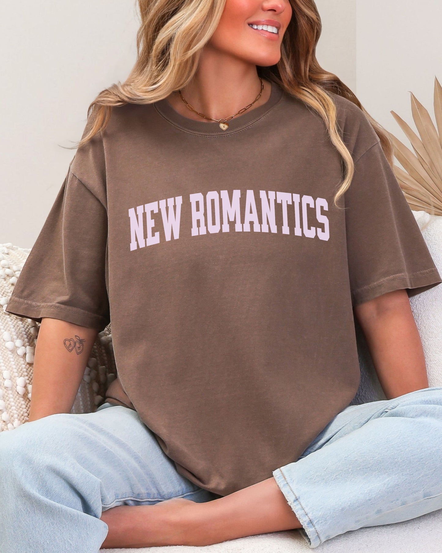 New Romantics T-Shirt – Comfort Colors Collegiate Font Graphic Tee