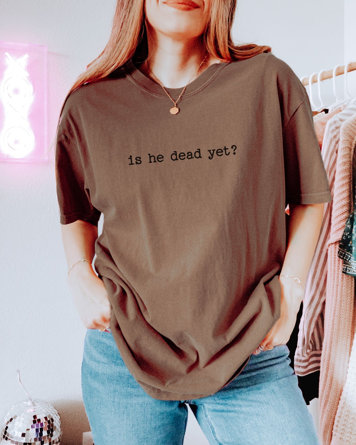 is he dead yet? t-shirt | Comfort Colors Minimalist Anti-Trump Graphic Tee