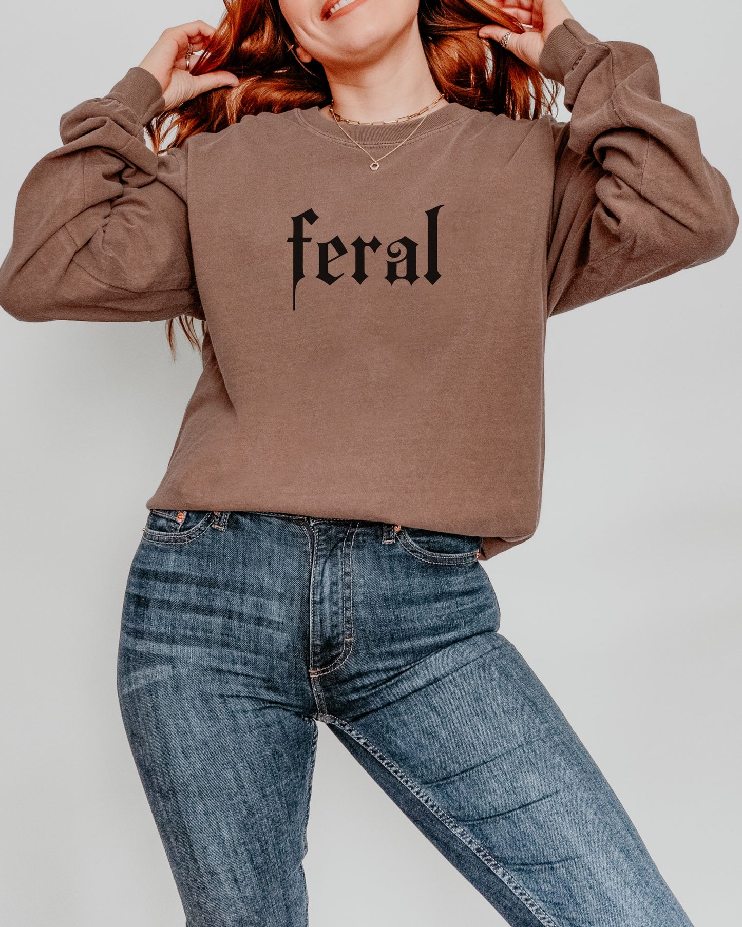 Feral Long Sleeve Shirt – Comfort Colors Gothic Print Tee