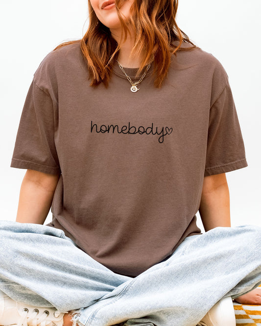Homebody T-Shirt – Comfort Colors Cozy Minimalist Graphic Tee