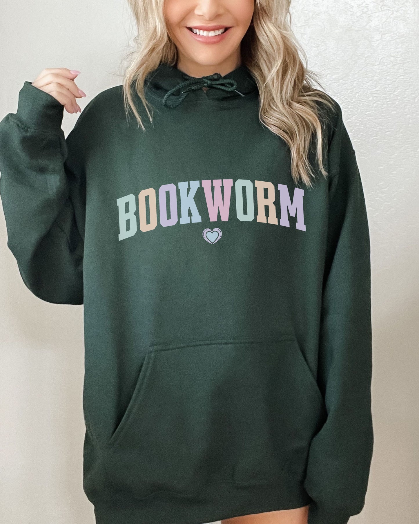 Bookworm Hoodie – Cozy Bookish Pastel Graphic Pullover for Readers